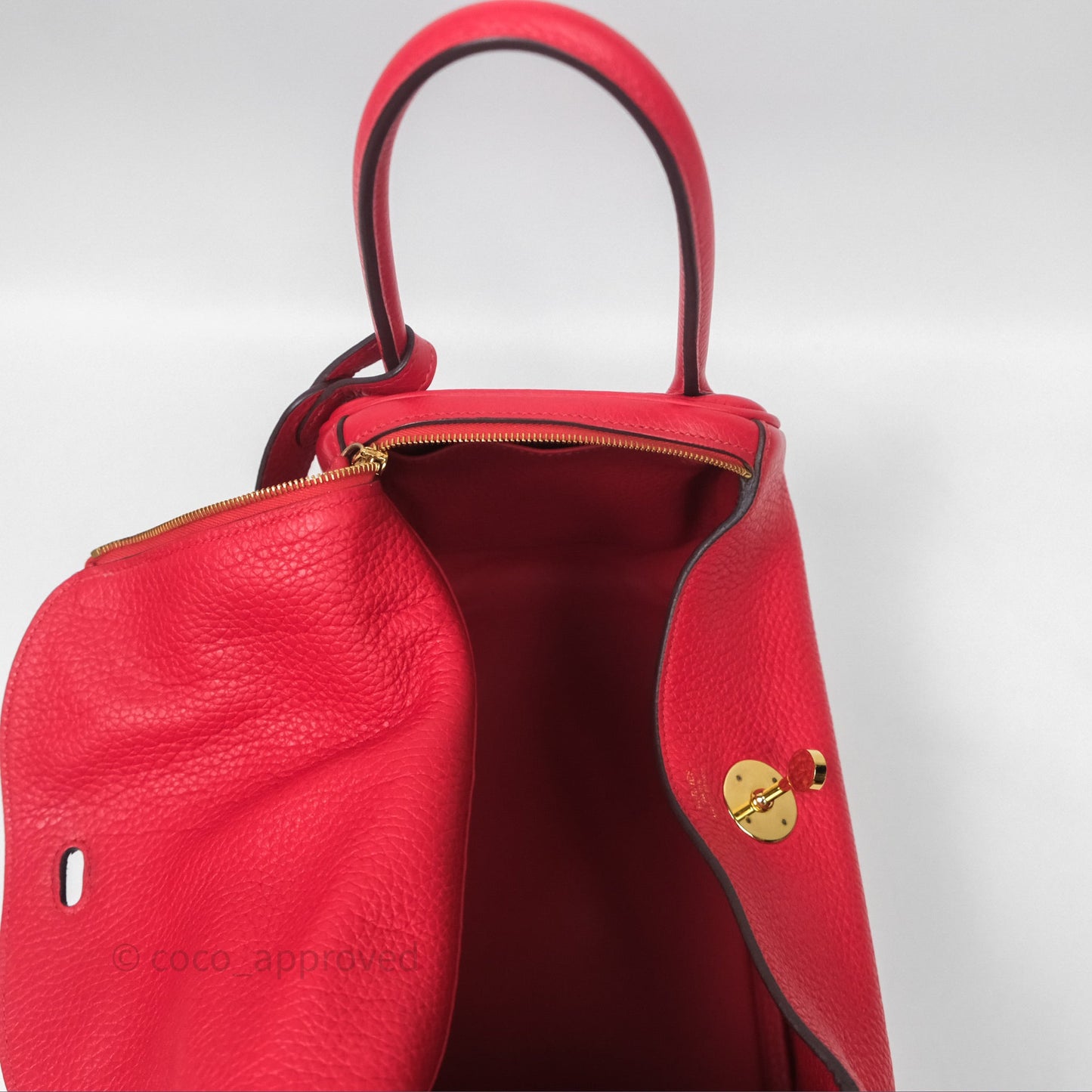 Hermes Lindy 26 Rouge Tomate S5 Taurillon Clemence Gold Hardware