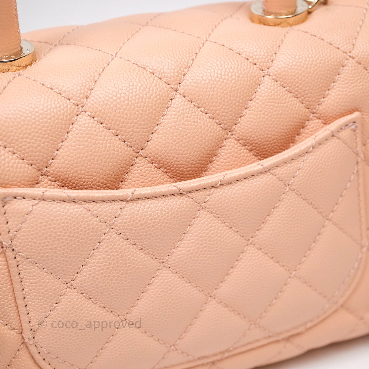 Chanel Small Coco Handle Quilted Pink Clair Caviar Gold Hardware