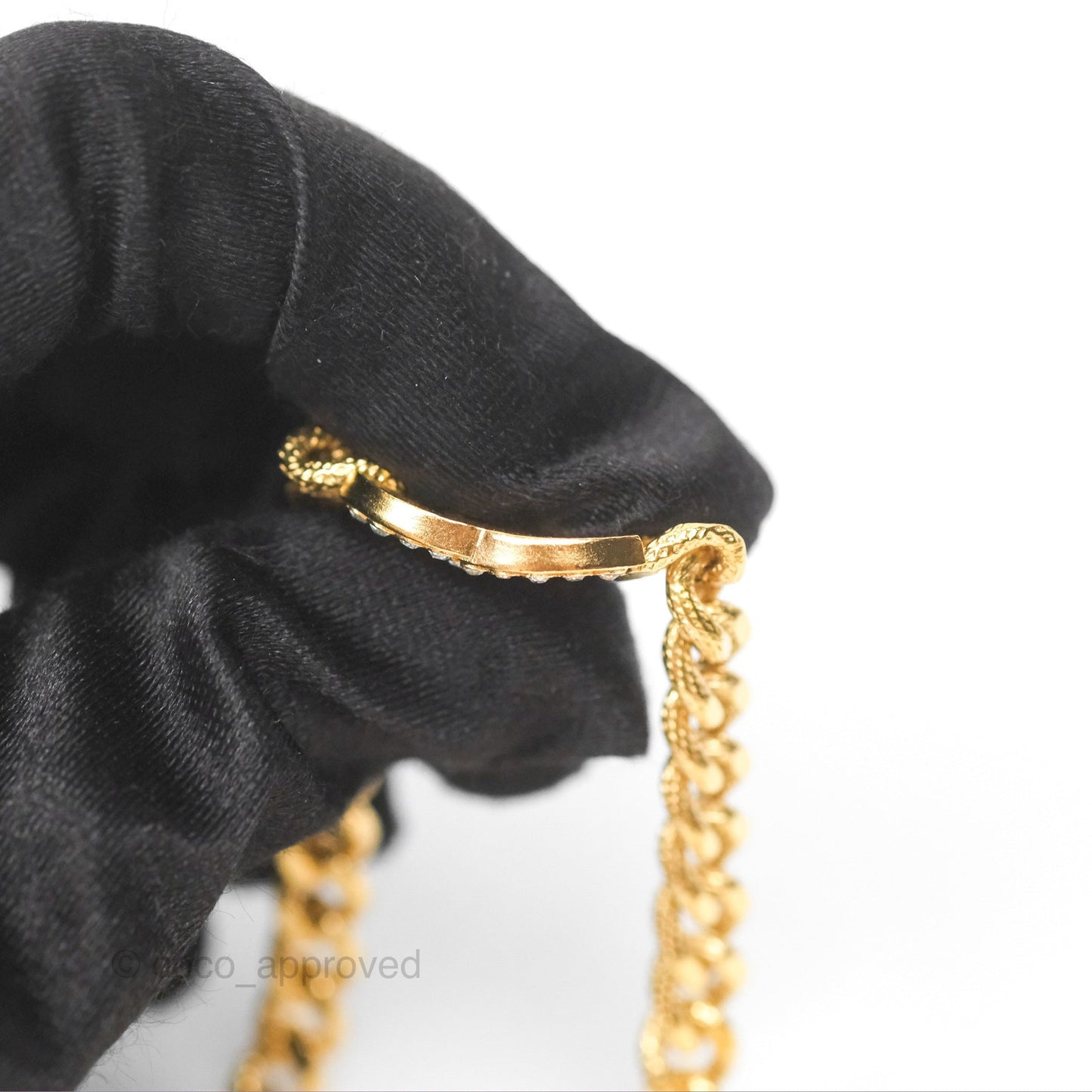 Chanel CC Crystals Necklace Choker Gold Tone 22A