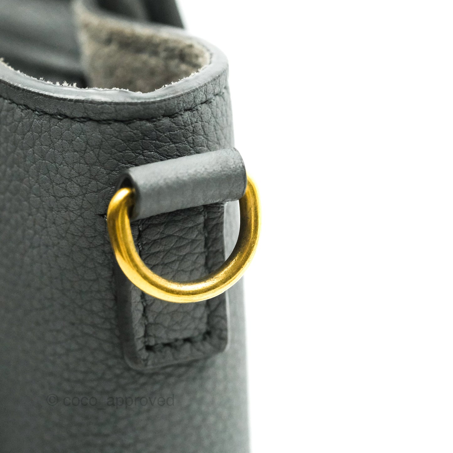 Celine Nano Luggage Grey Grained Calfskin Gold Hardware