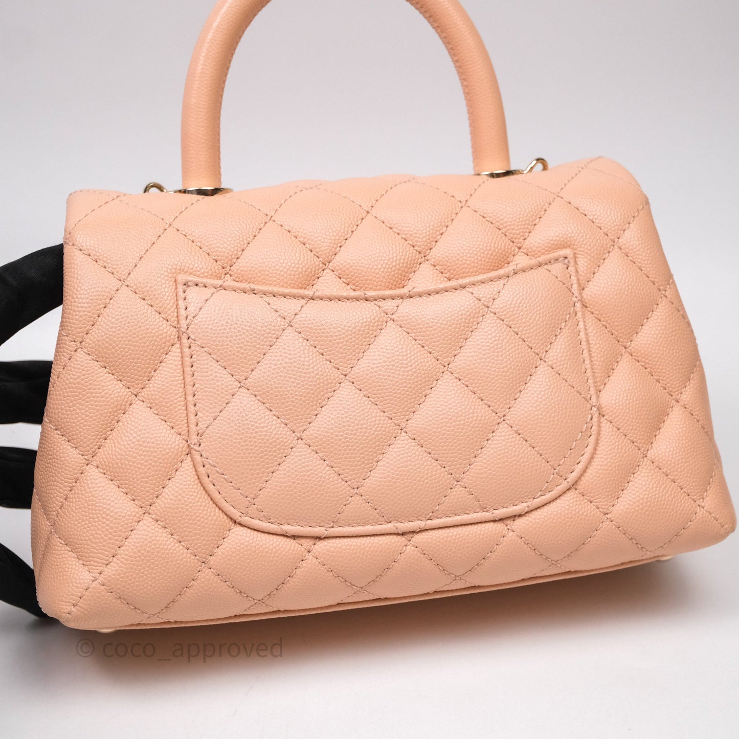 Chanel Small Coco Handle Quilted Pink Clair Caviar Gold Hardware