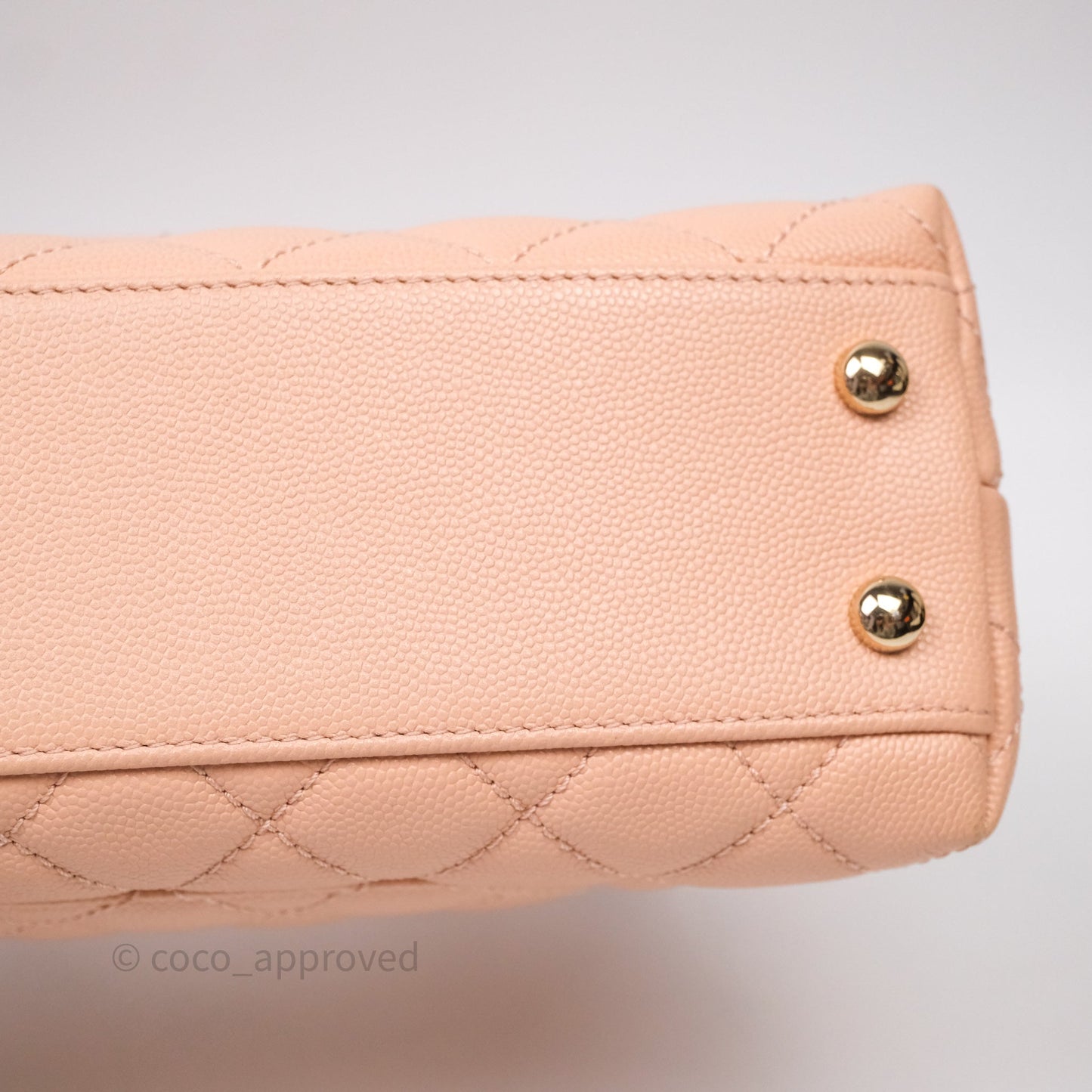 Chanel Small Coco Handle Quilted Pink Clair Caviar Gold Hardware