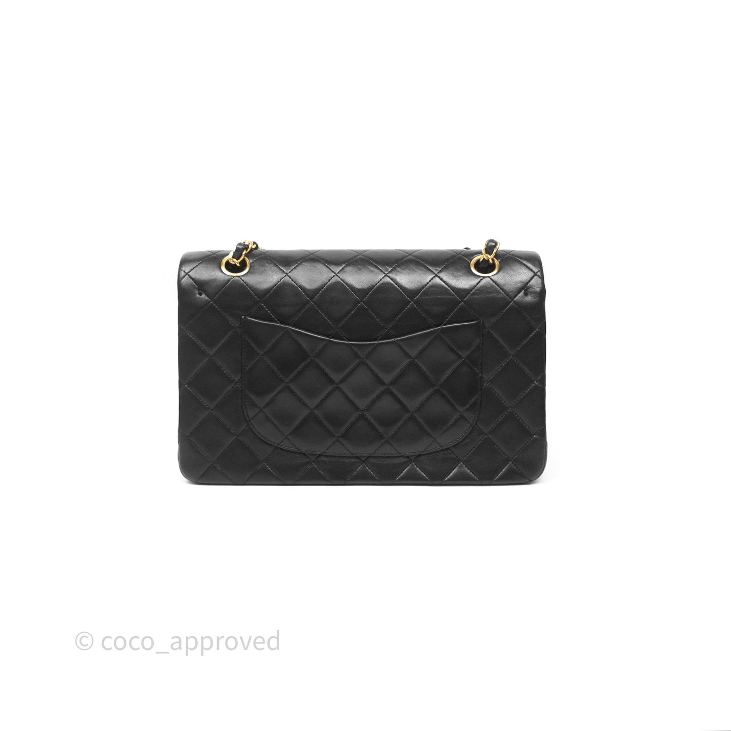 Chanel Classic Vintage Double Flap M/L Black Lambskin 24K Gold Hardware