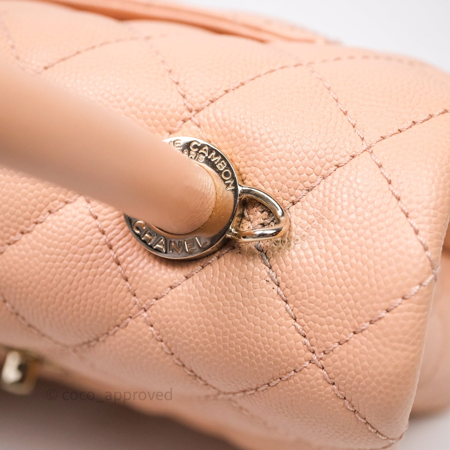 Chanel Small Coco Handle Quilted Pink Clair Caviar Gold Hardware