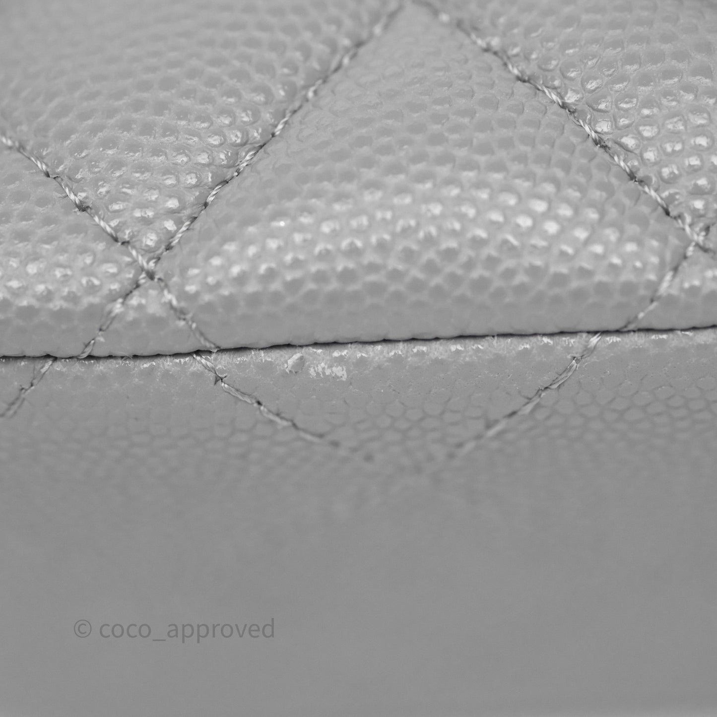 Chanel Small Classic Flap Quilted Grey Caviar Gold Hardware