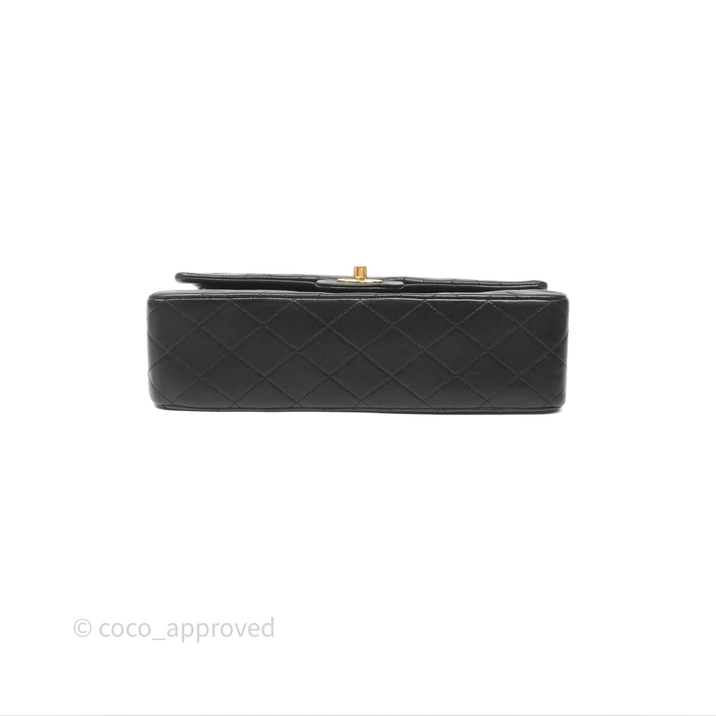 Chanel Classic Vintage Double Flap M/L Black Lambskin 24K Gold Hardware