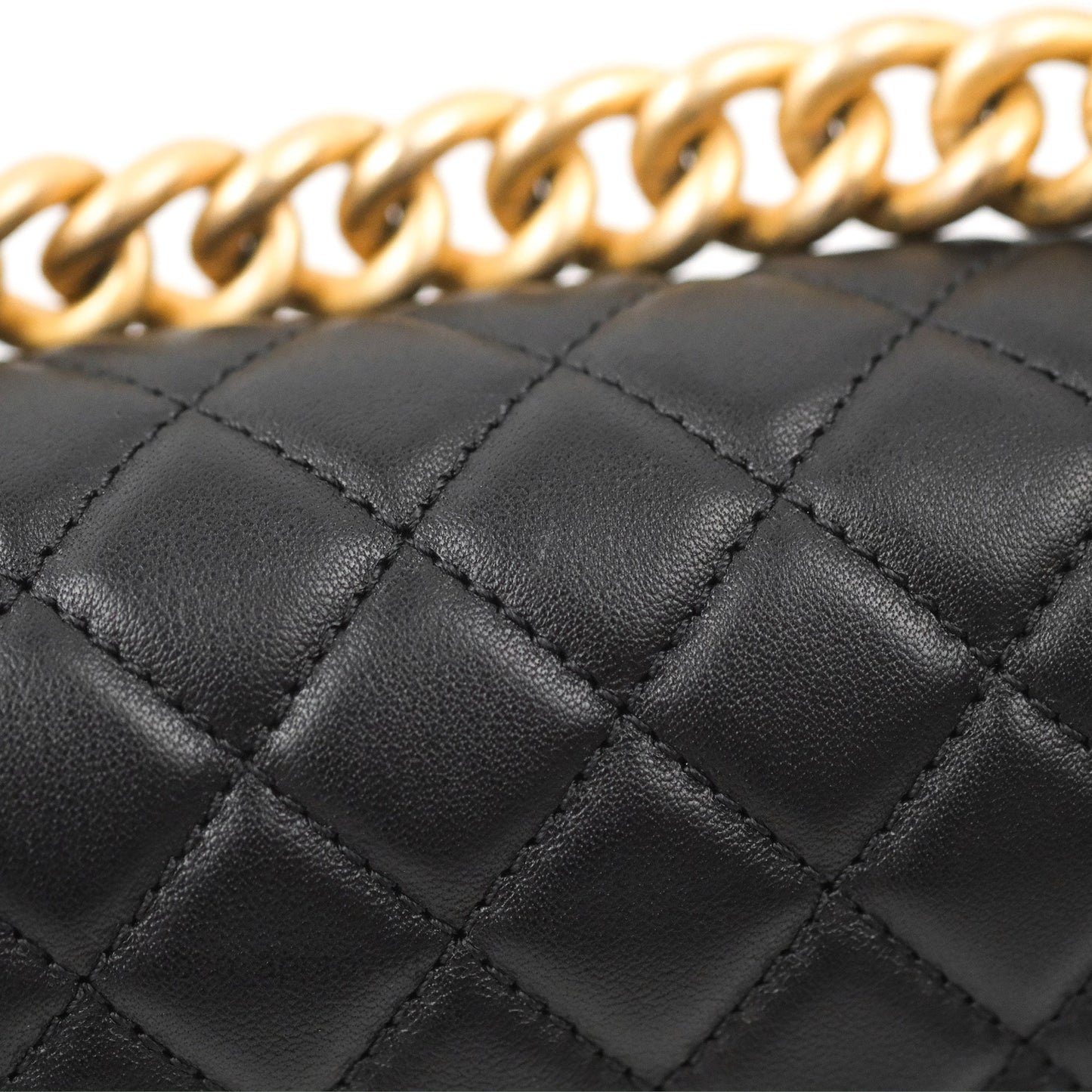 Chanel Small Boy Black Calfskin Gold Hardware