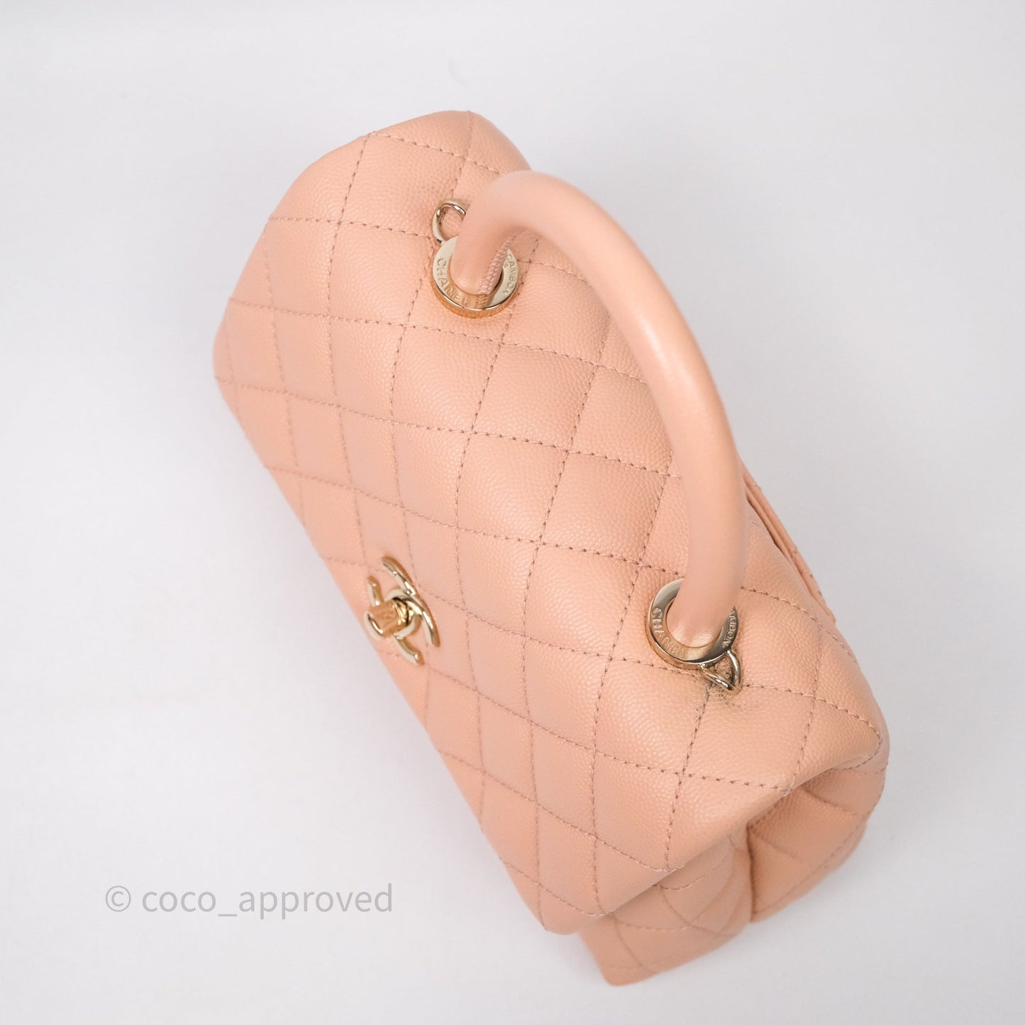Chanel Small Coco Handle Quilted Pink Clair Caviar Gold Hardware