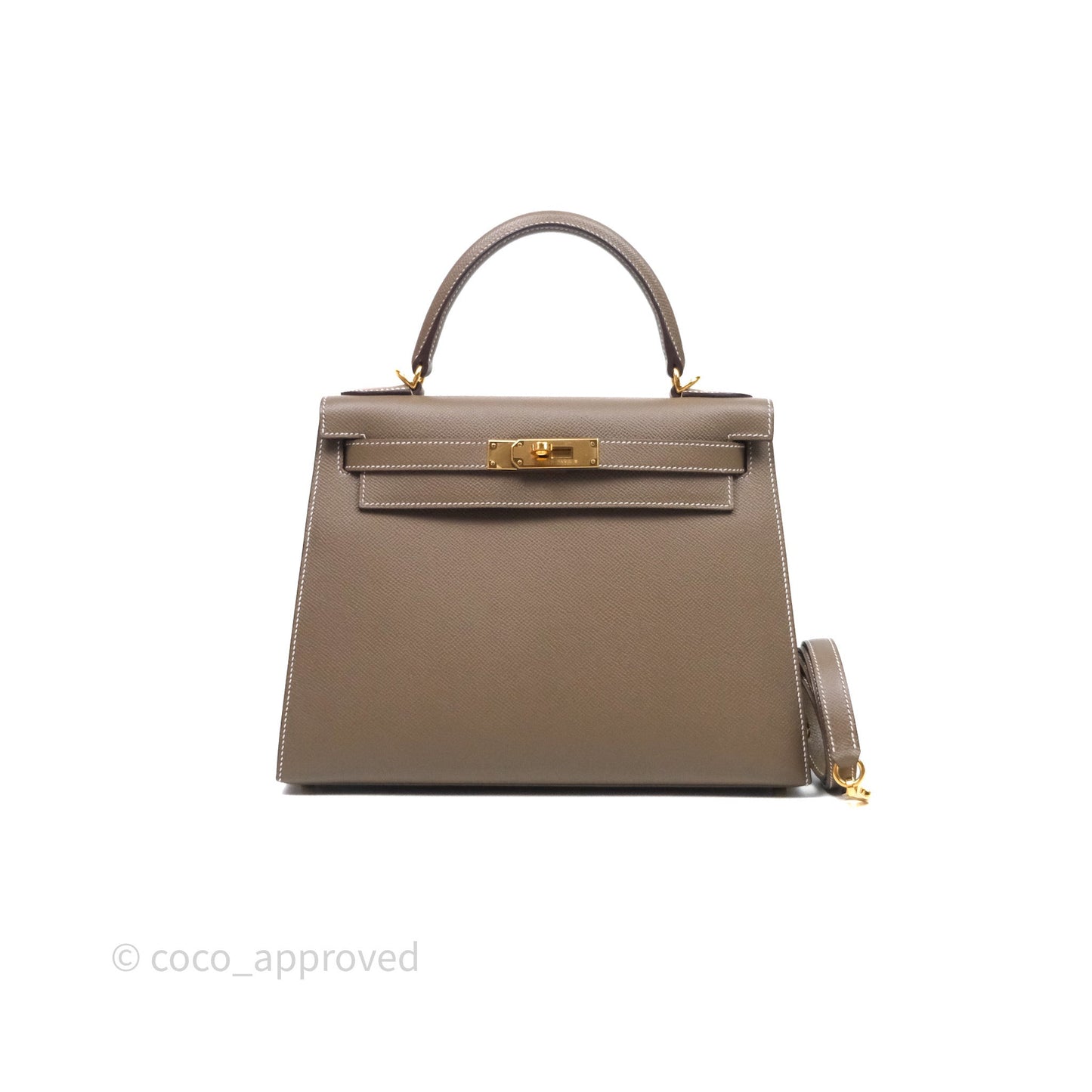 Hermes Kelly 28 Etoupe 18 Epsom Gold Hardware