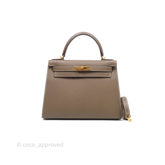 Hermes Kelly 28 Etoupe 18 Epsom Gold Hardware