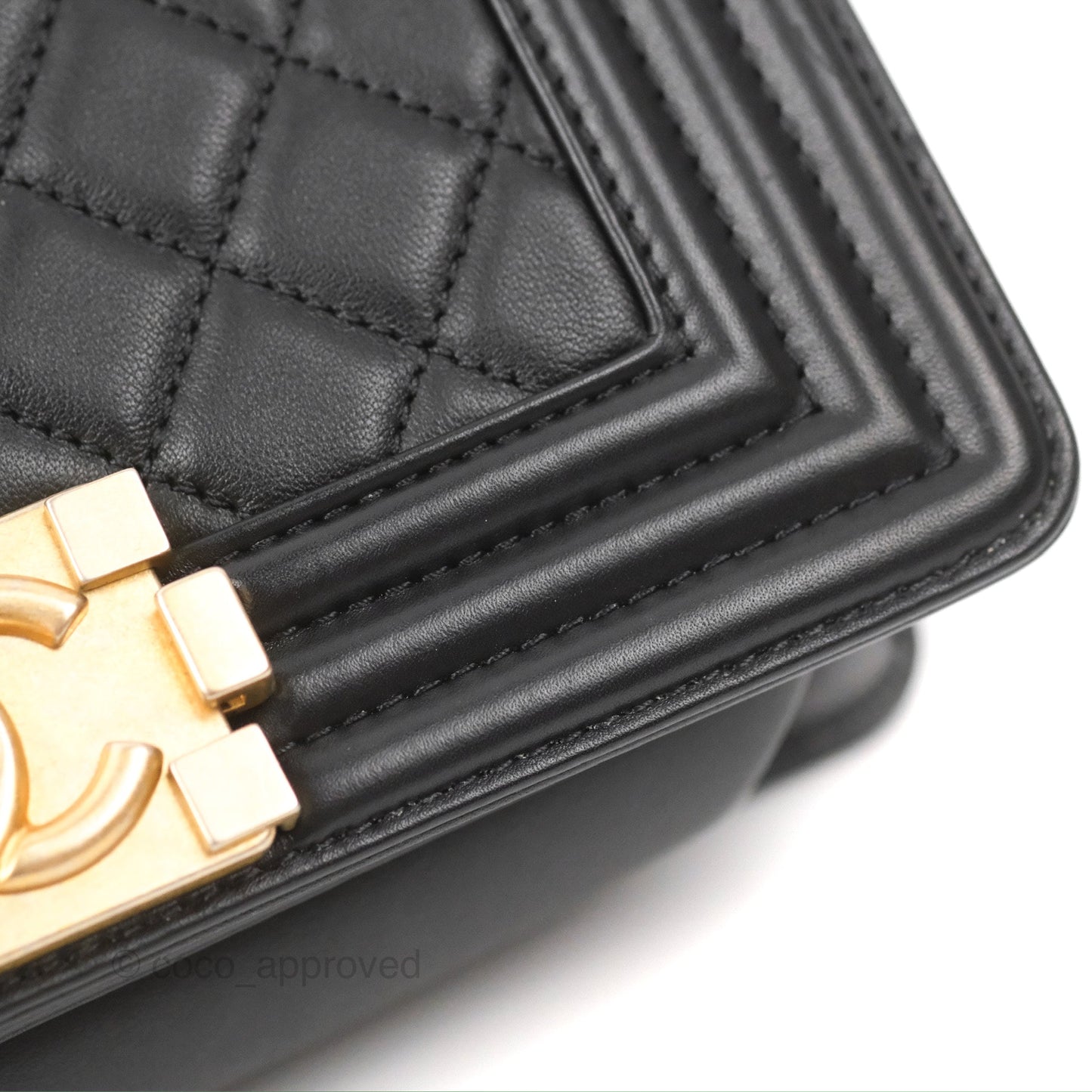 Chanel Small Boy Black Calfskin Gold Hardware