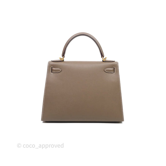 Hermes Kelly 28 Etoupe 18 Epsom Gold Hardware