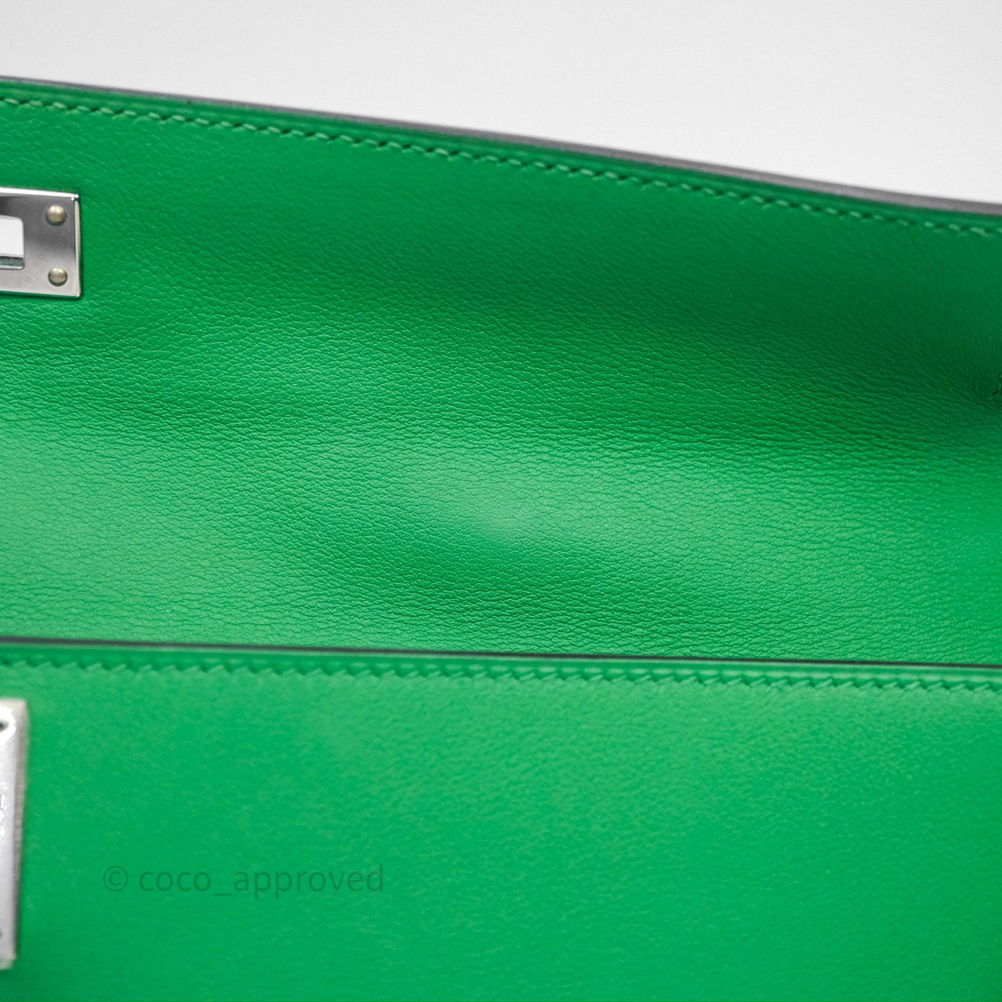 Hermes Kelly Cut Bamboo Swift Palladium Hardware