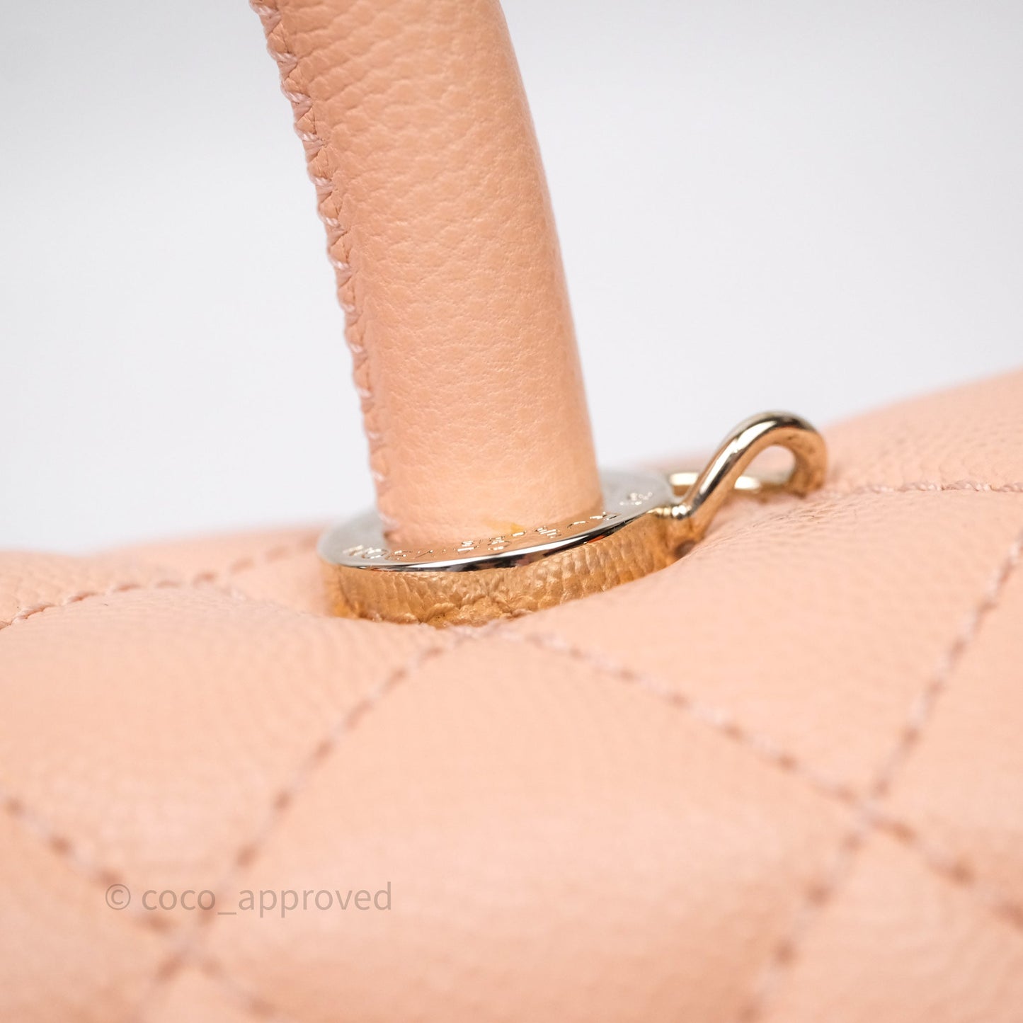 Chanel Small Coco Handle Quilted Pink Clair Caviar Gold Hardware