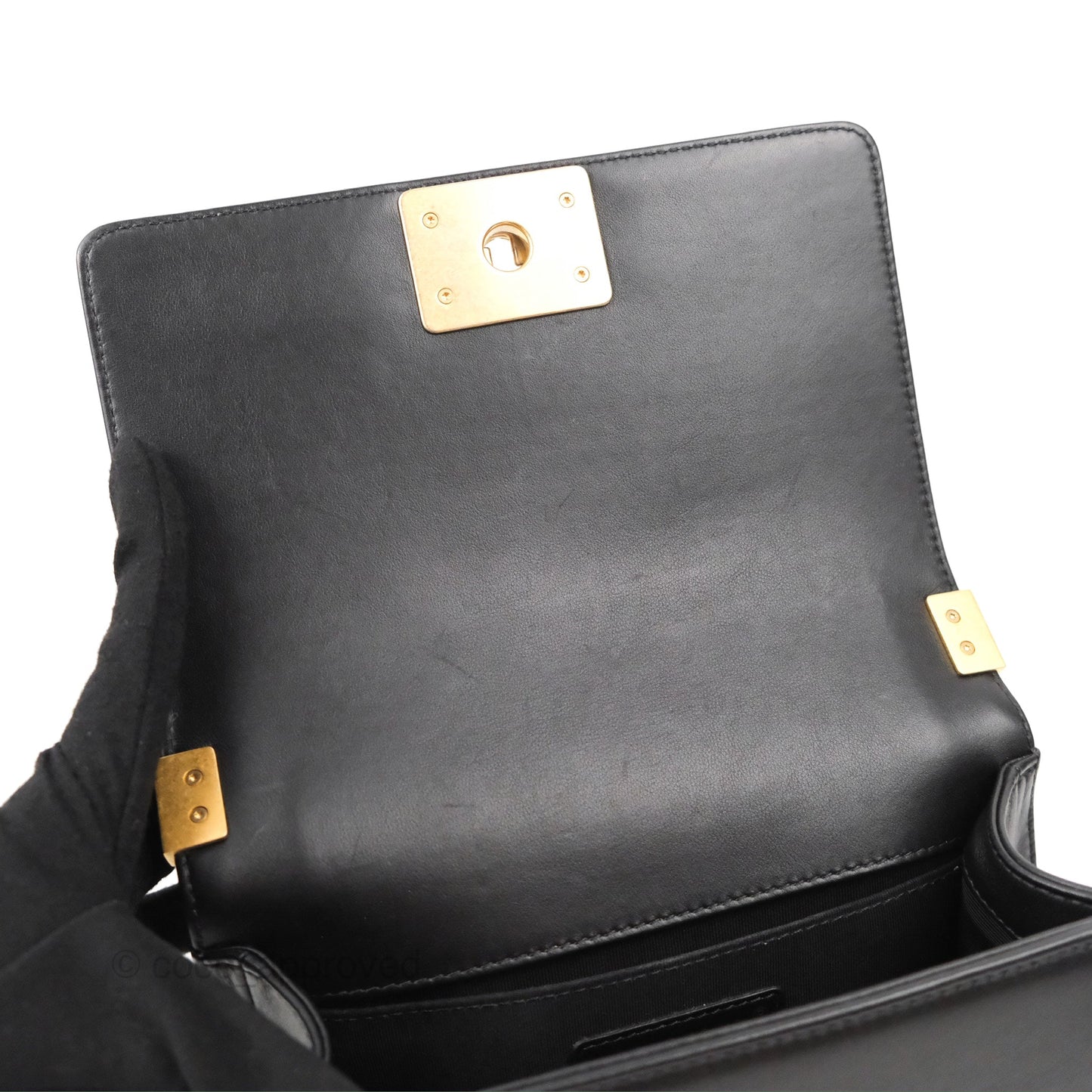 Chanel Small Boy Black Calfskin Gold Hardware