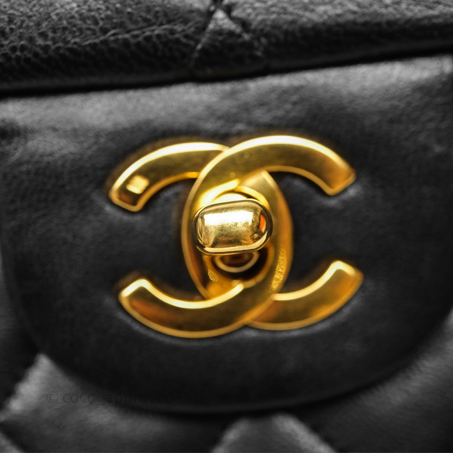 Chanel Classic Vintage Double Flap M/L Black Lambskin 24K Gold Hardware