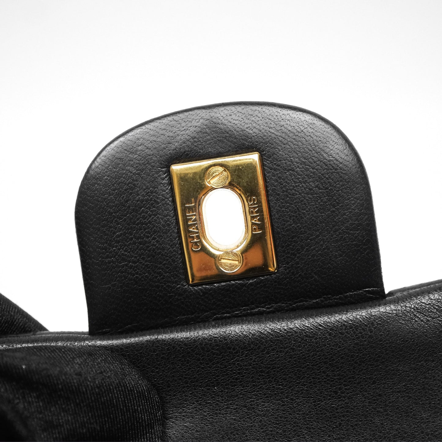 Chanel Classic Vintage Double Flap M/L Black Lambskin 24K Gold Hardware