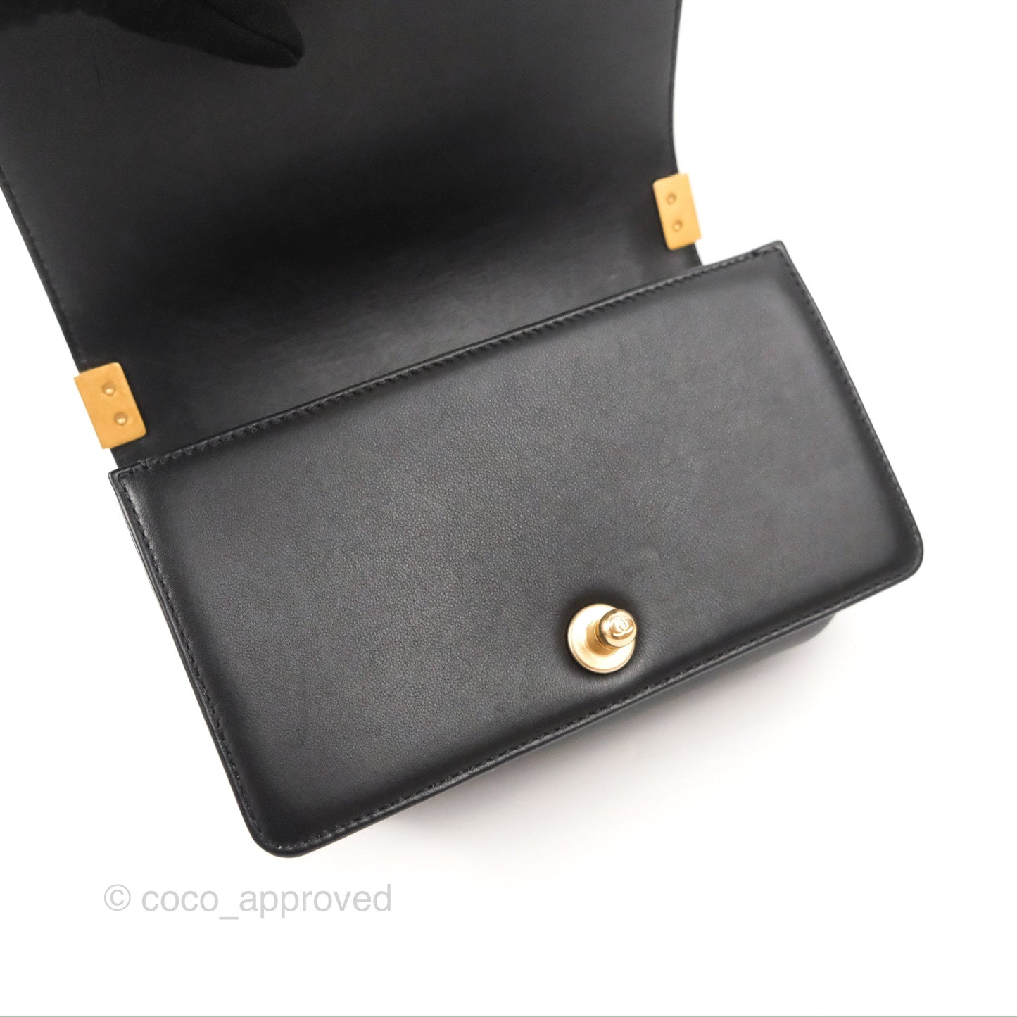 Chanel Small Boy Black Calfskin Gold Hardware