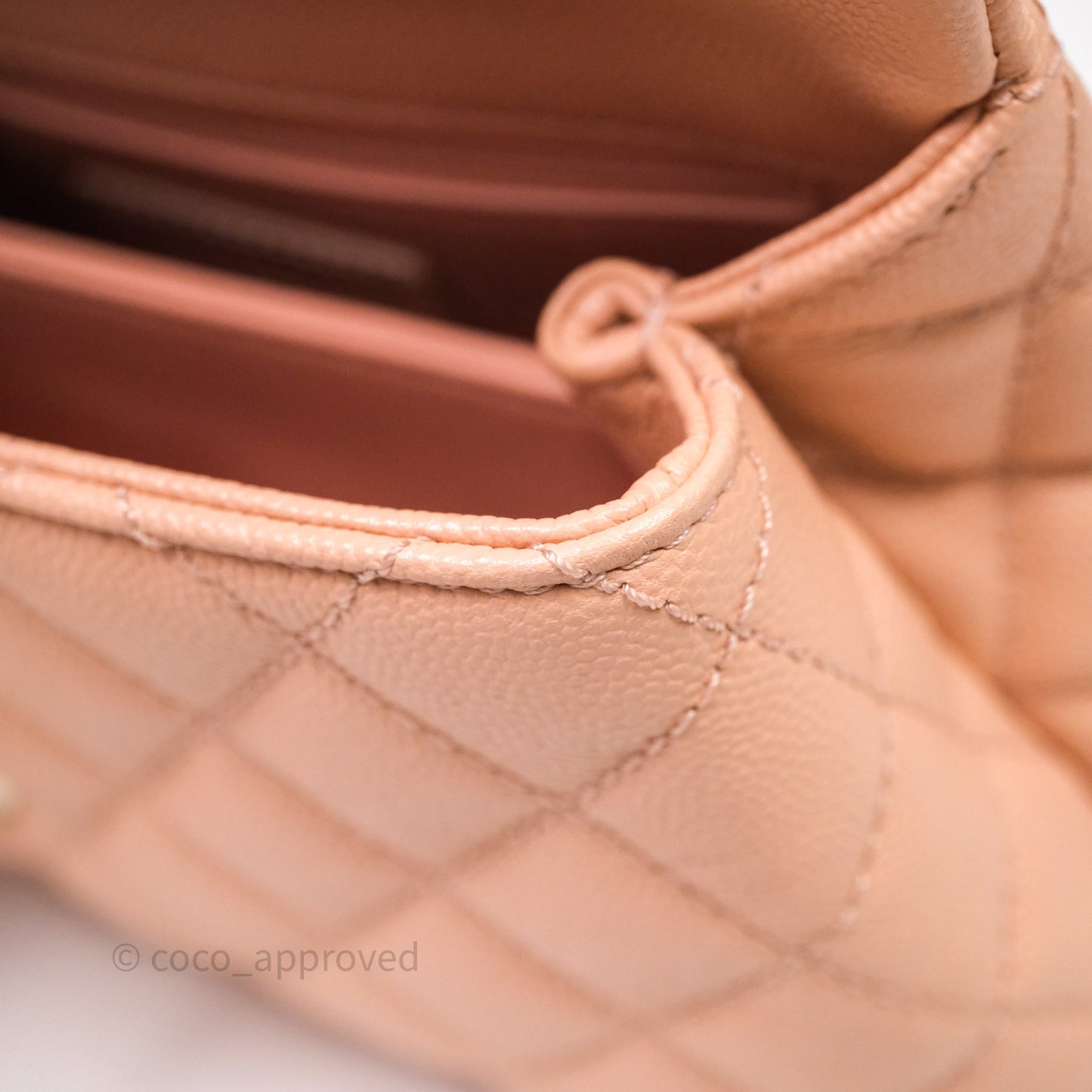 Chanel Small Coco Handle Quilted Pink Clair Caviar Gold Hardware