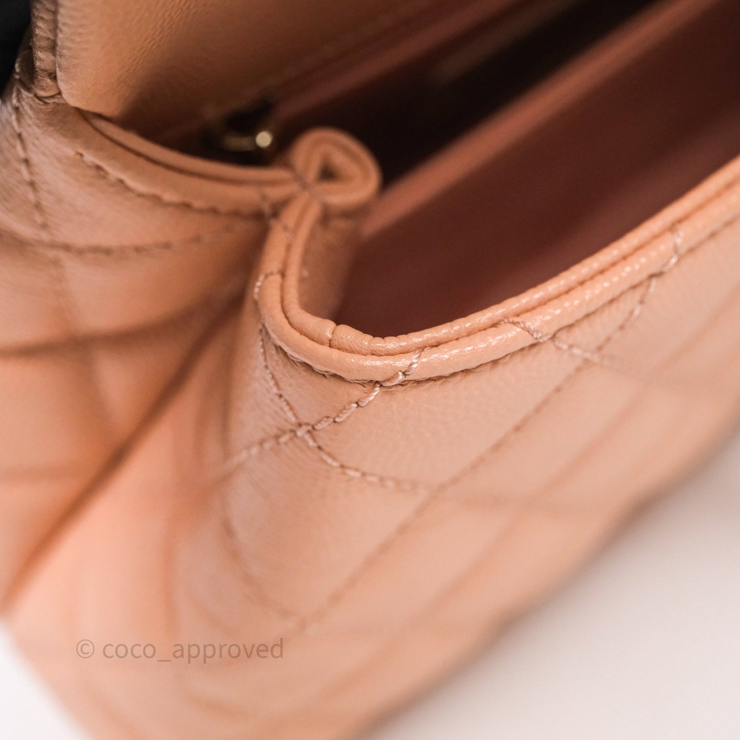 Chanel Small Coco Handle Quilted Pink Clair Caviar Gold Hardware