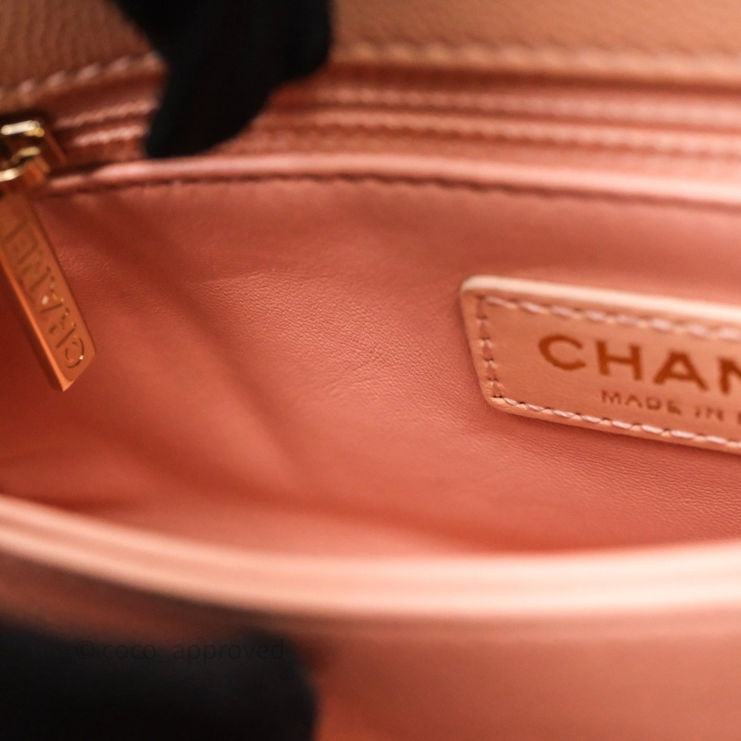 Chanel Small Coco Handle Quilted Pink Clair Caviar Gold Hardware