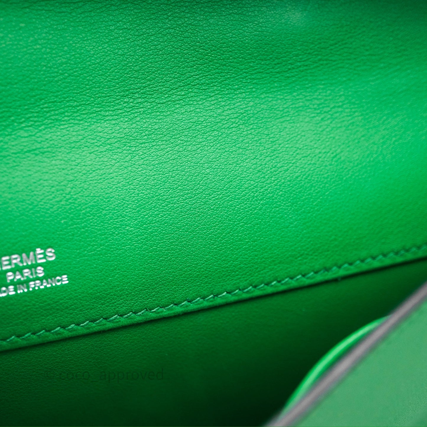 Hermes Kelly Cut Bamboo Swift Palladium Hardware