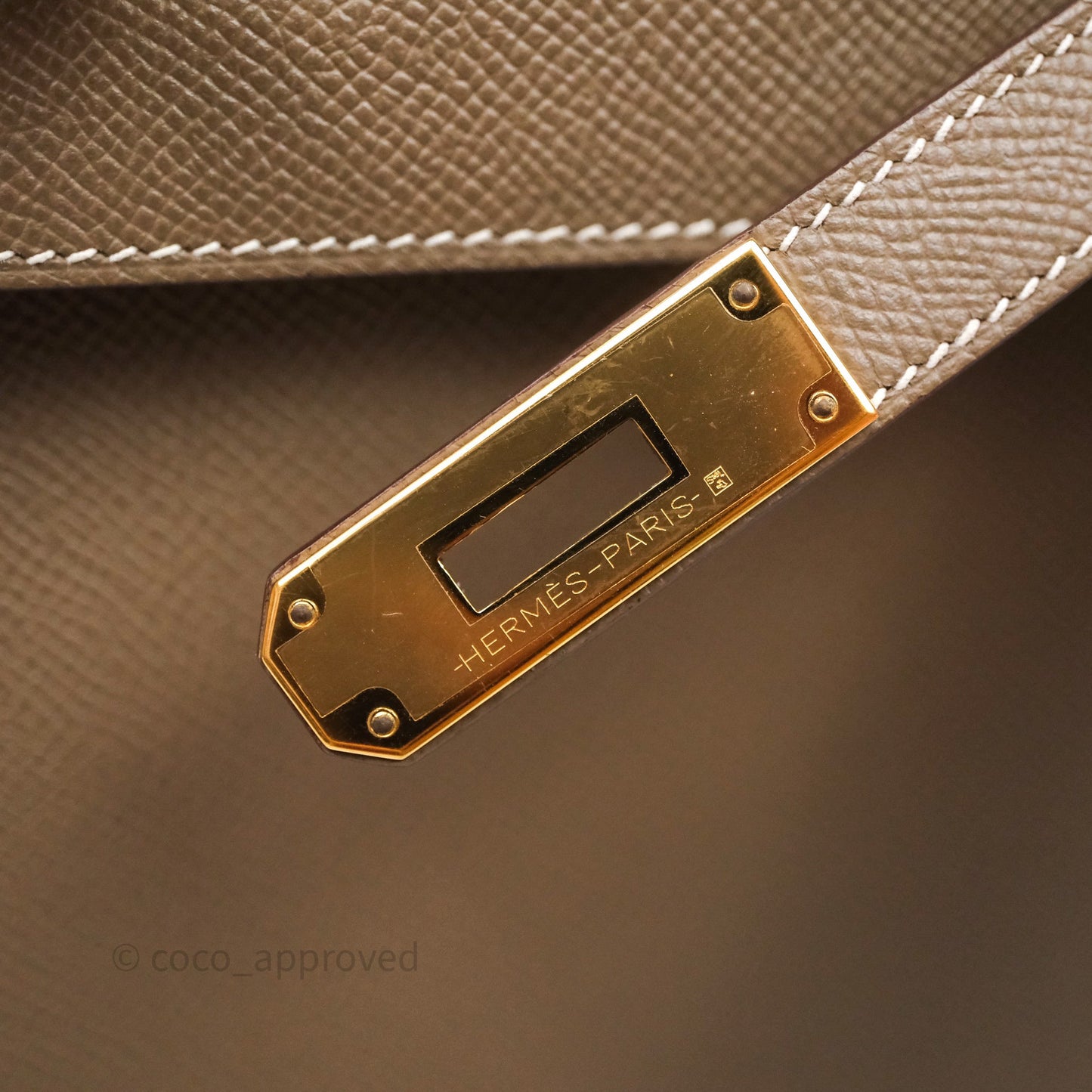 Hermes Kelly 28 Etoupe 18 Epsom Gold Hardware