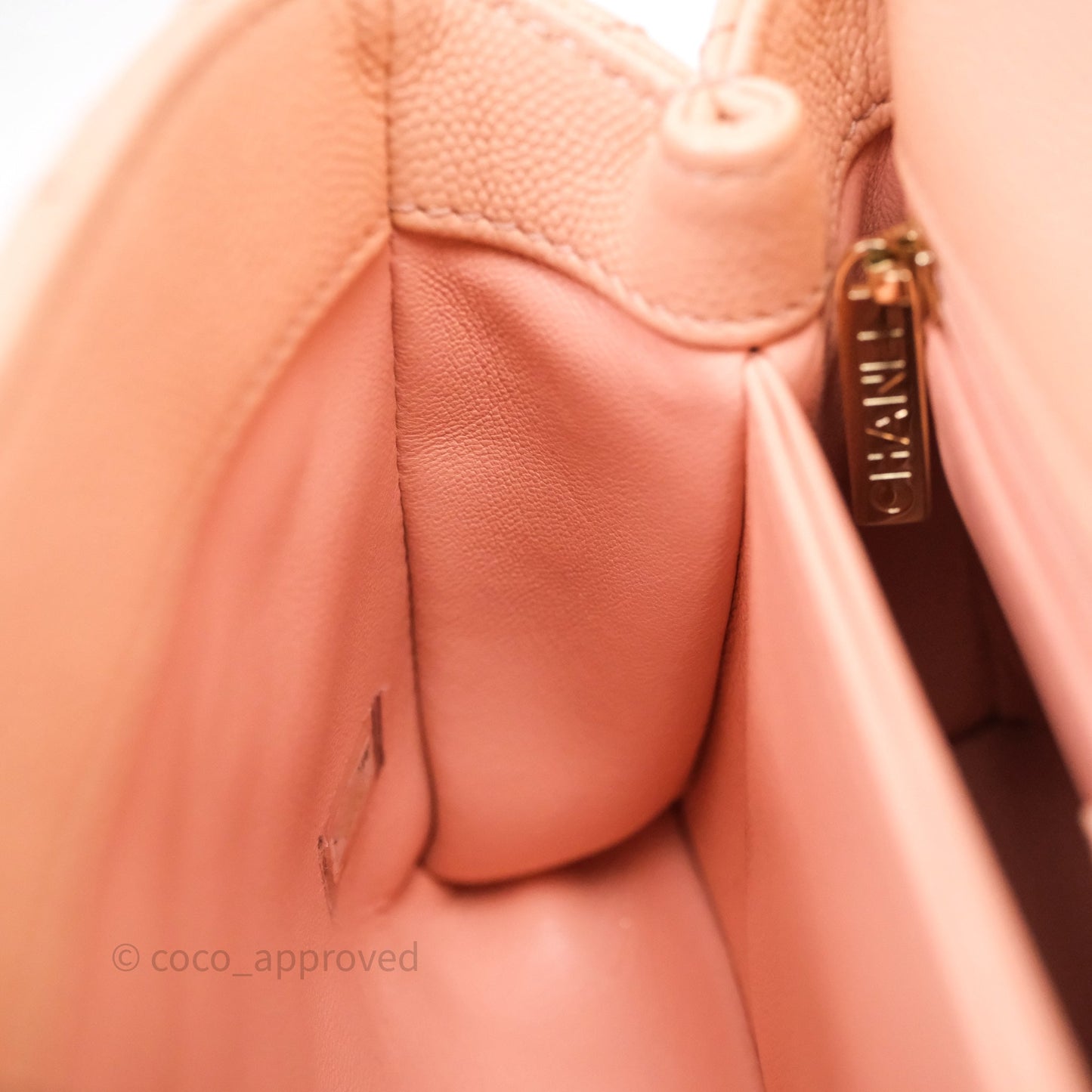 Chanel Small Coco Handle Quilted Pink Clair Caviar Gold Hardware