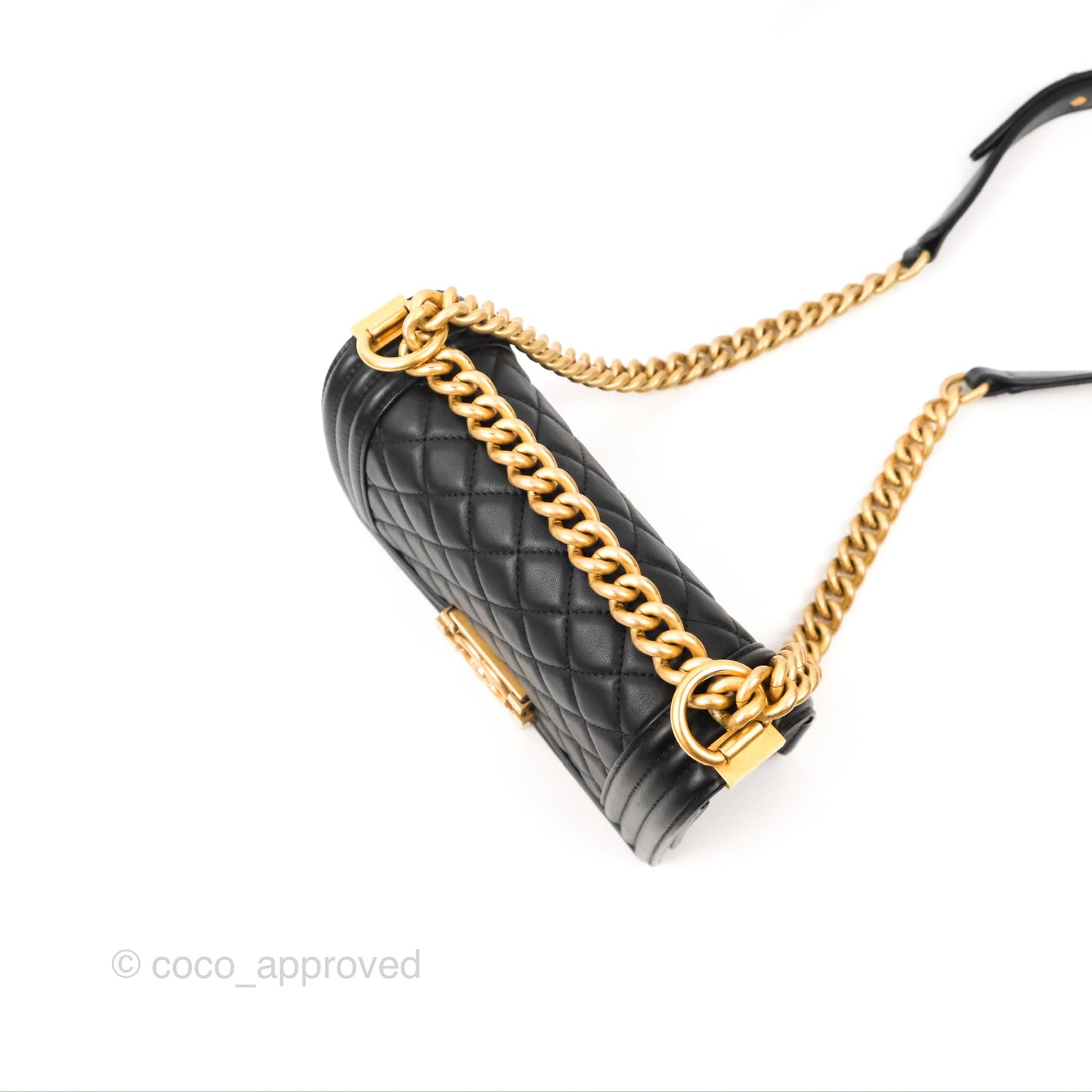Chanel Small Boy Black Calfskin Gold Hardware