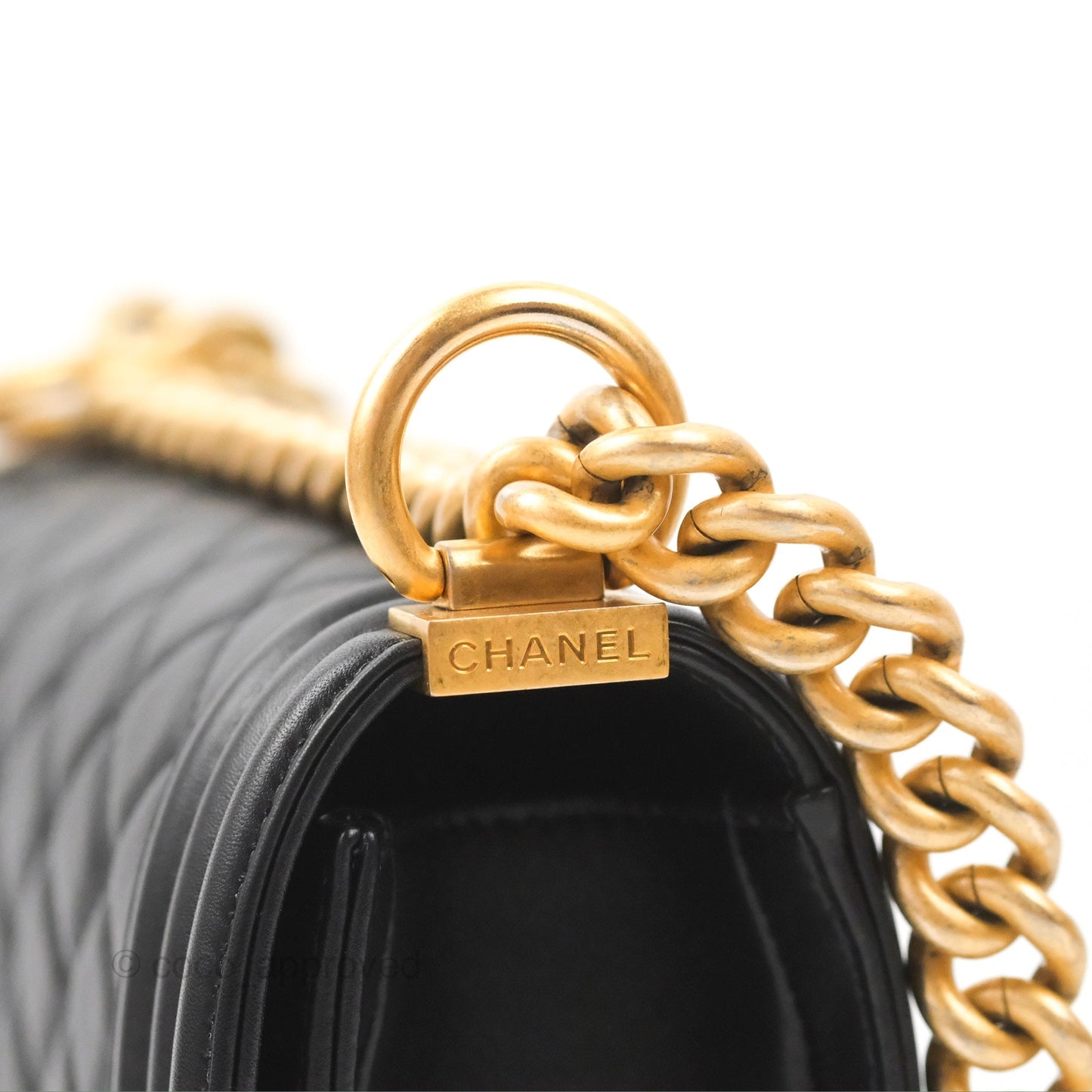 Chanel Small Boy Black Calfskin Gold Hardware