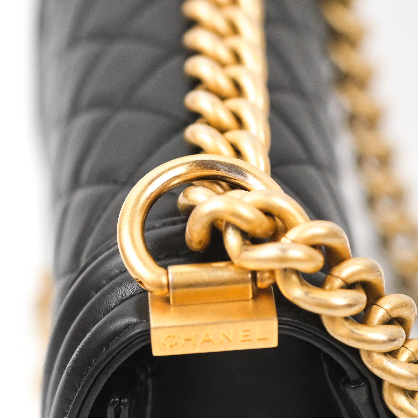 Chanel Small Boy Black Calfskin Gold Hardware