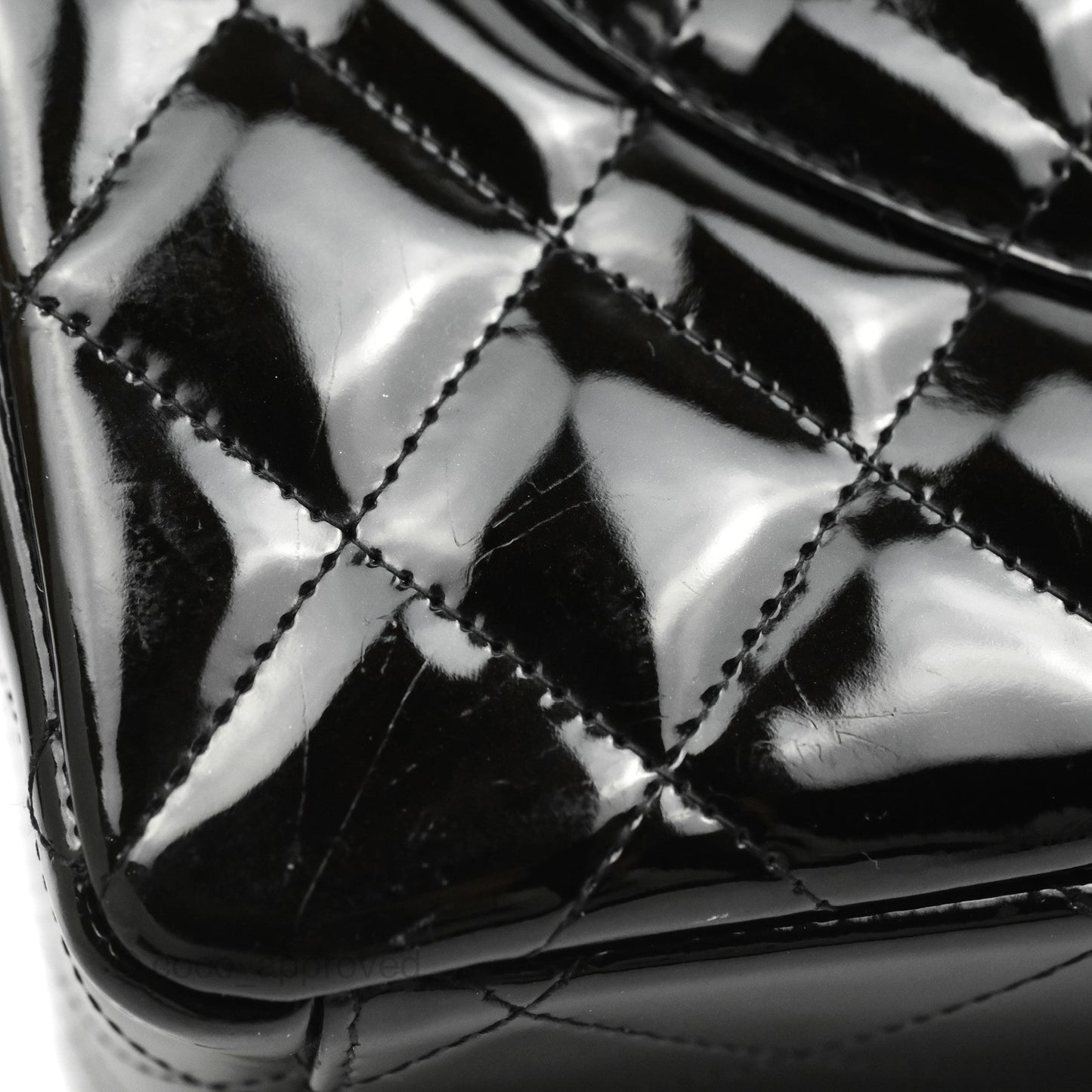 Chanel Quilted Maxi Single Flap Black Patent Silver Hardware