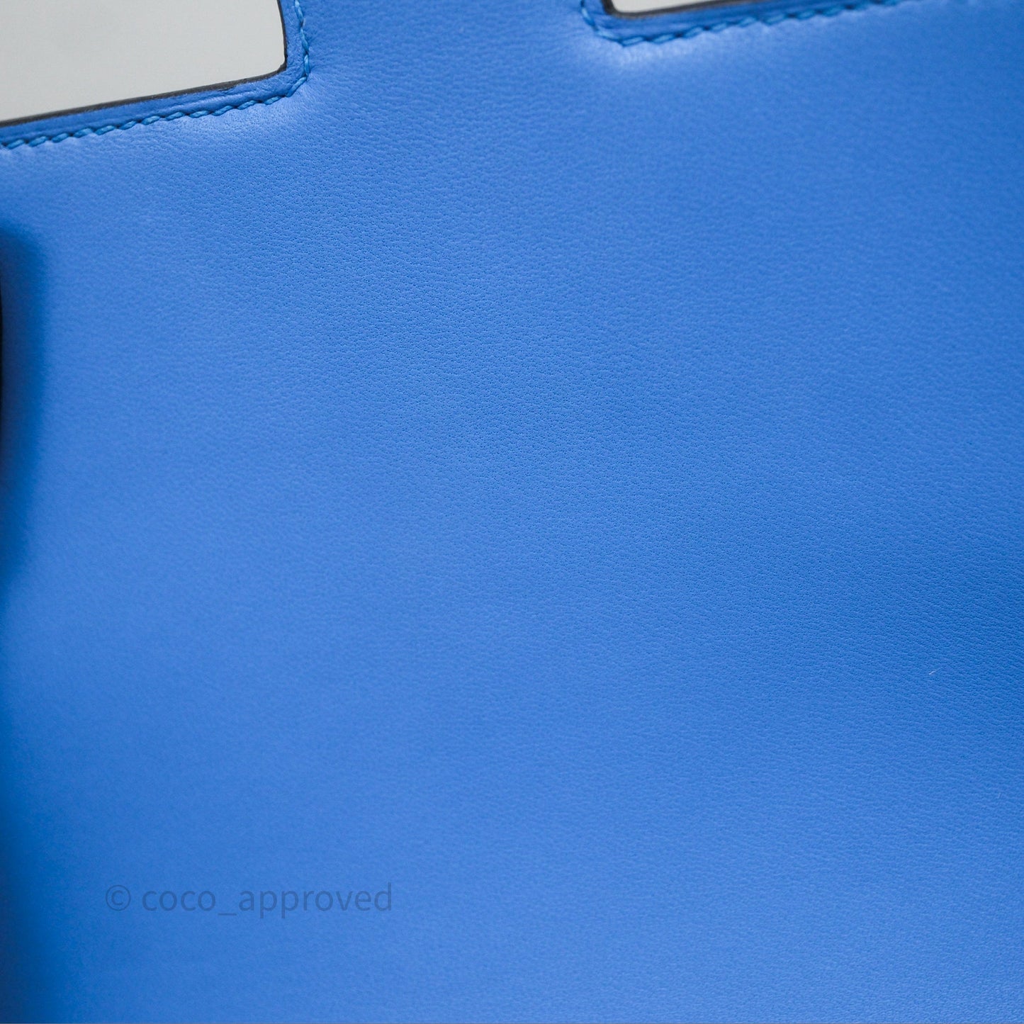 Hermes Mini Constance Ostrich Blue Bleuet O7 Gold Hardware