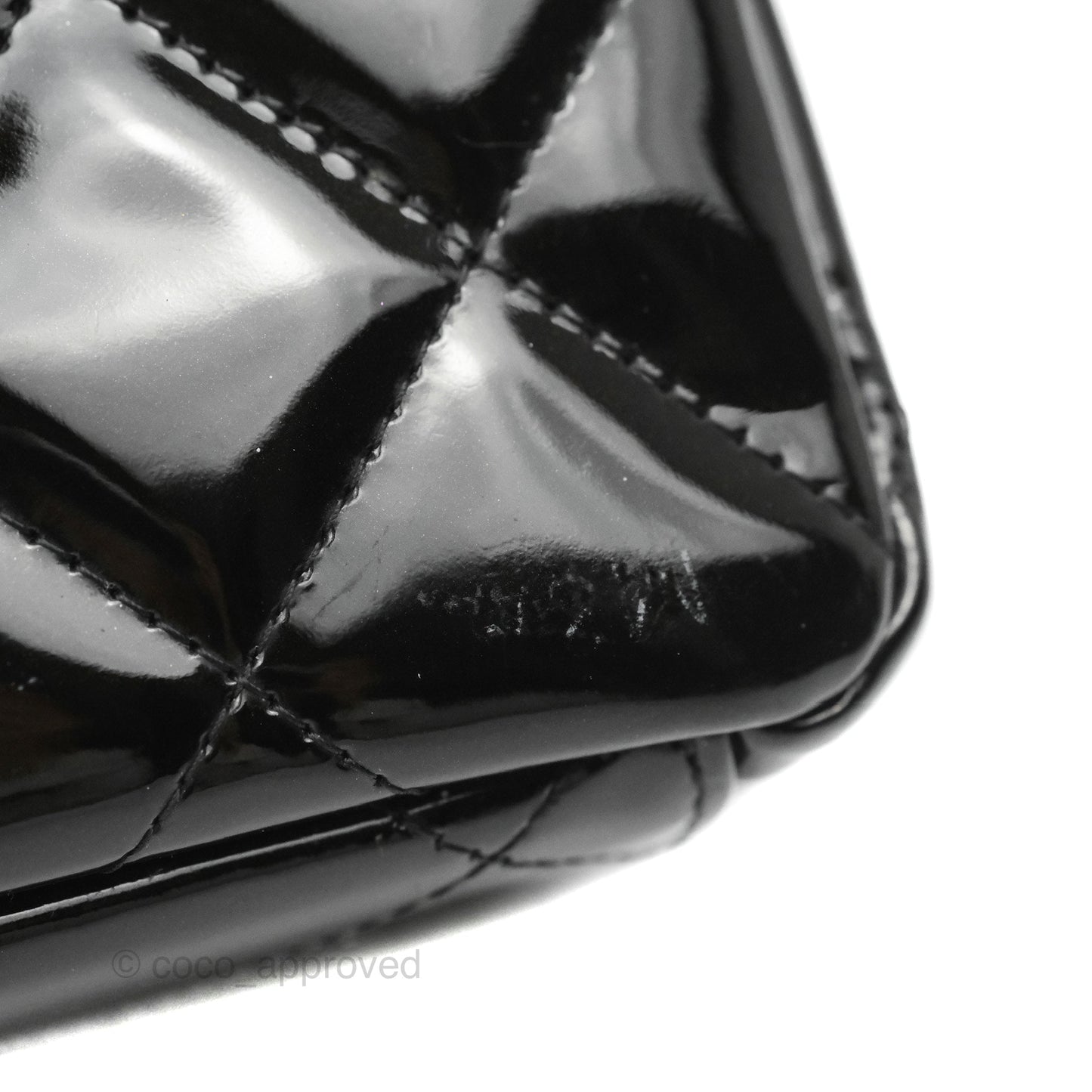 Chanel Quilted Maxi Single Flap Black Patent Silver Hardware