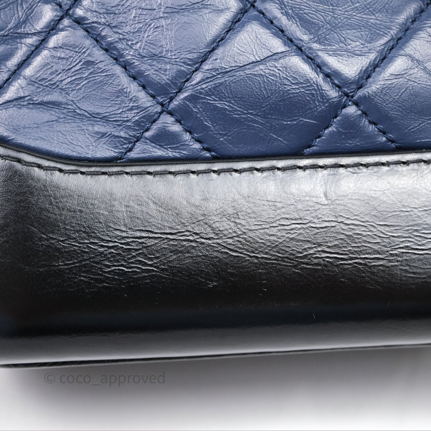 Chanel Quilted Small Gabrielle Hobo Navy Black Aged Calfskin Mixed Hardware