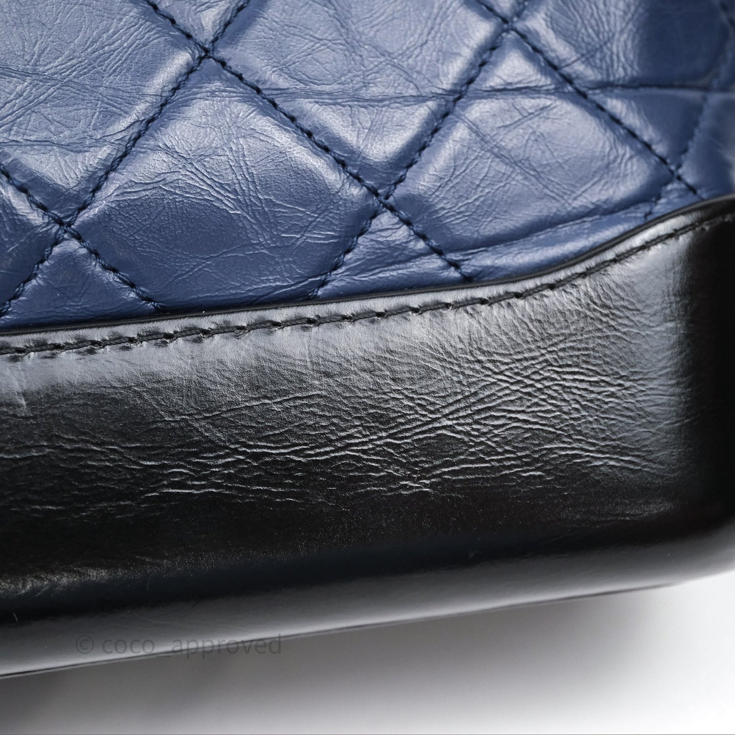 Chanel Quilted Small Gabrielle Hobo Navy Black Aged Calfskin Mixed Hardware