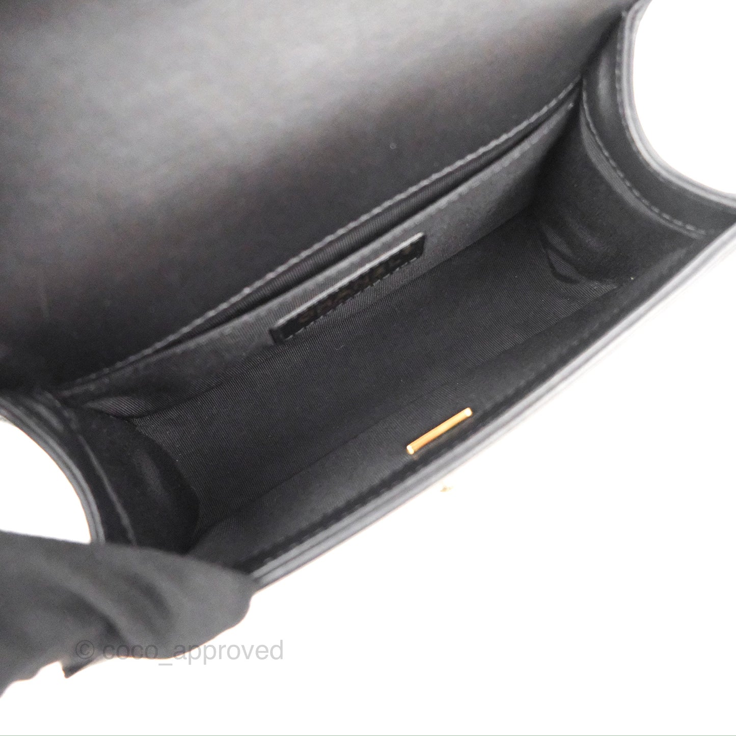 Chanel Small Boy Black Calfskin Gold Hardware