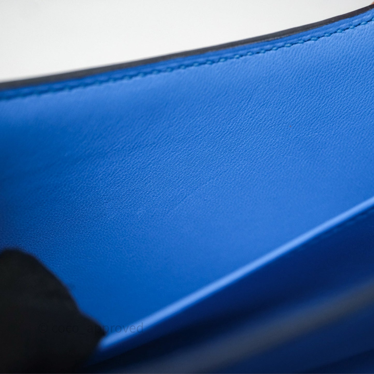 Hermes Mini Constance Ostrich Blue Bleuet O7 Gold Hardware