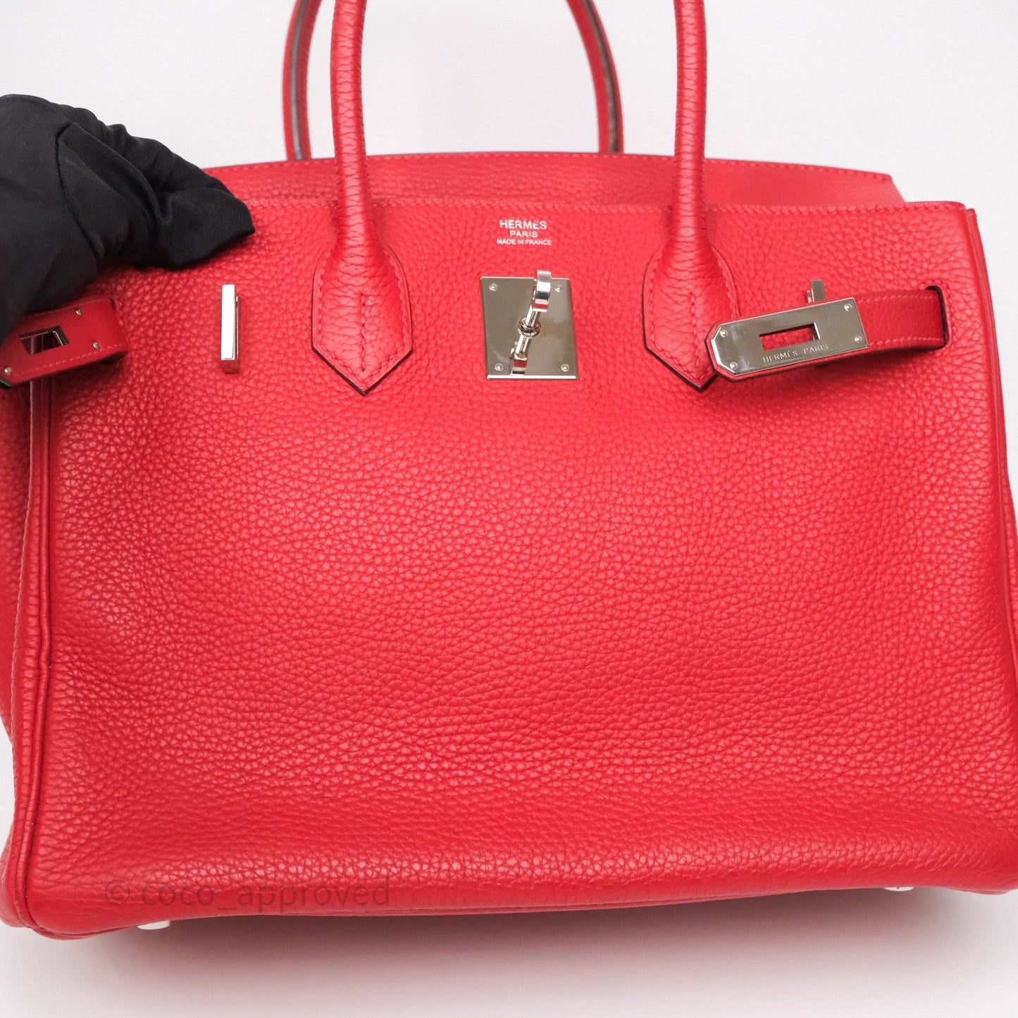 Hermès Birkin 30 Rouge Clemence Palladium Hardware