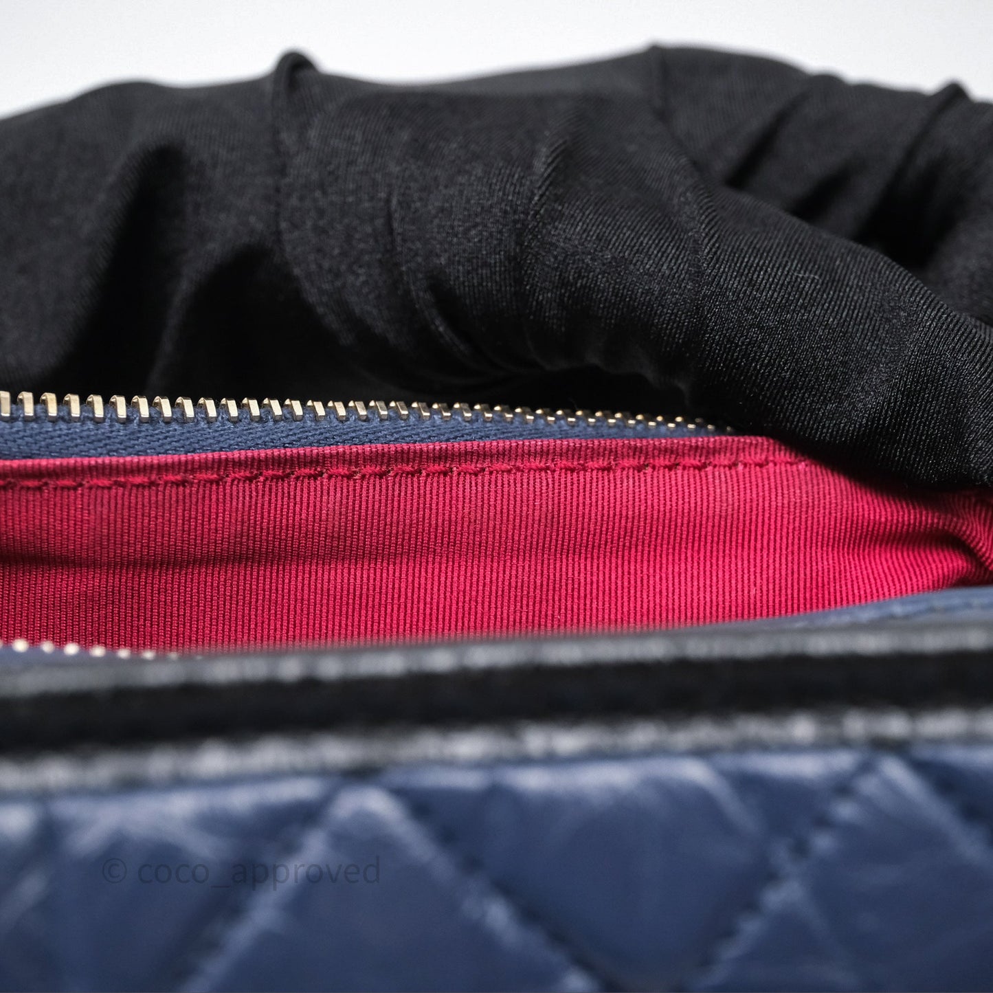 Chanel Quilted Small Gabrielle Hobo Navy Black Aged Calfskin Mixed Hardware
