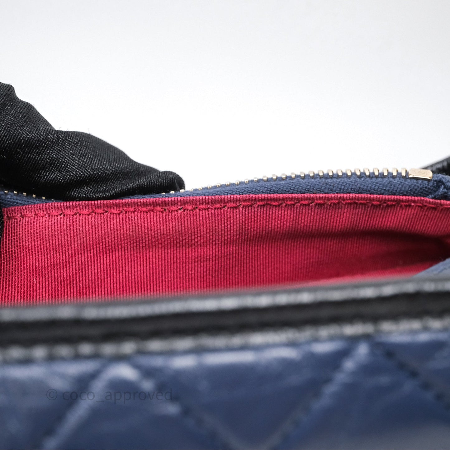 Chanel Quilted Small Gabrielle Hobo Navy Black Aged Calfskin Mixed Hardware