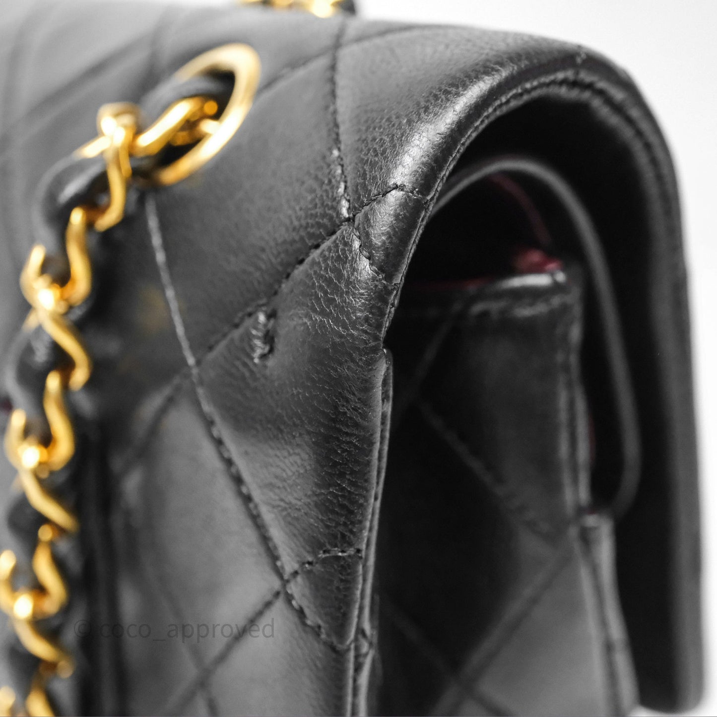 Chanel Classic Vintage Double Flap M/L Black Lambskin 24K Gold Hardware