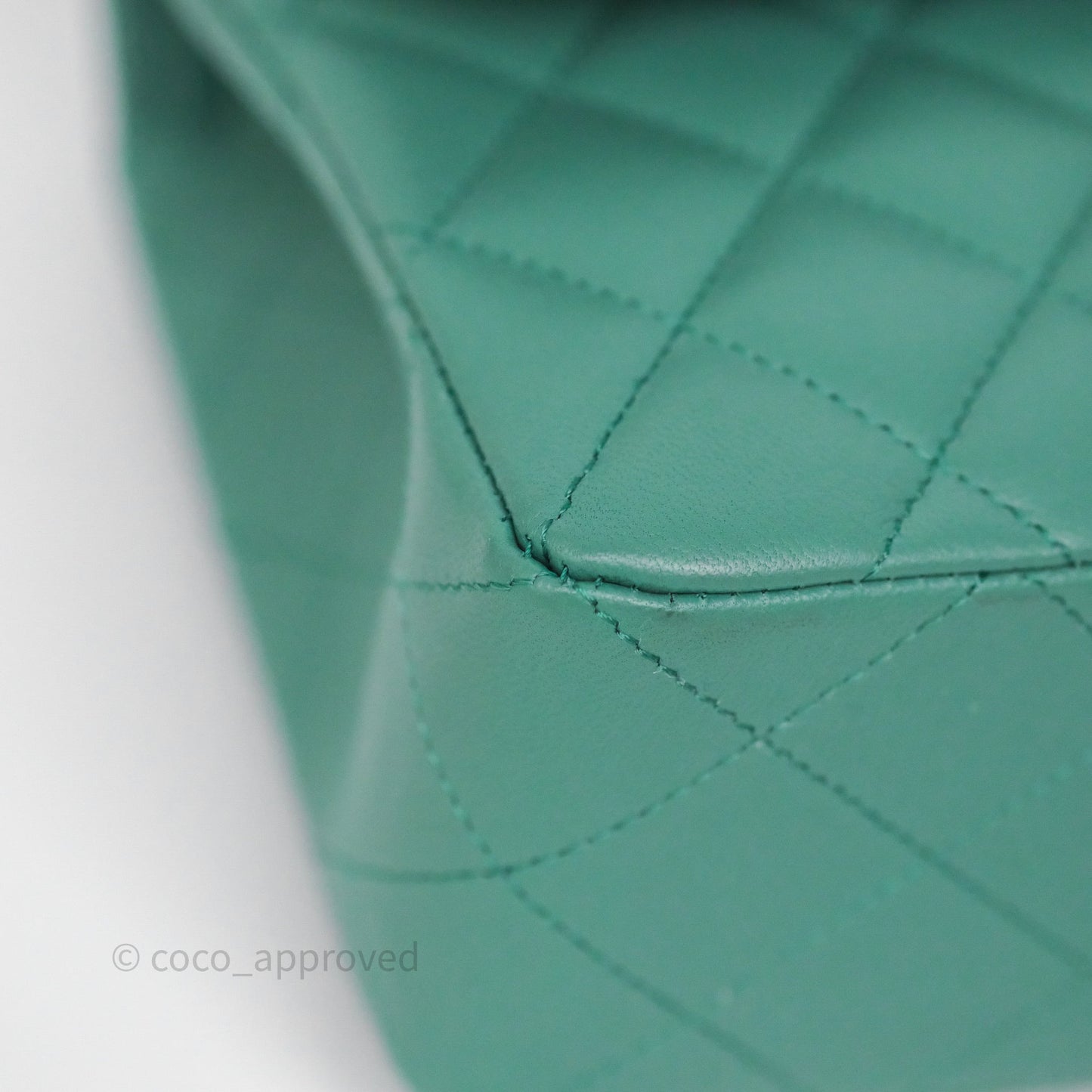 Chanel Small Classic Flap Quilted Green Lambskin Gold Hardware