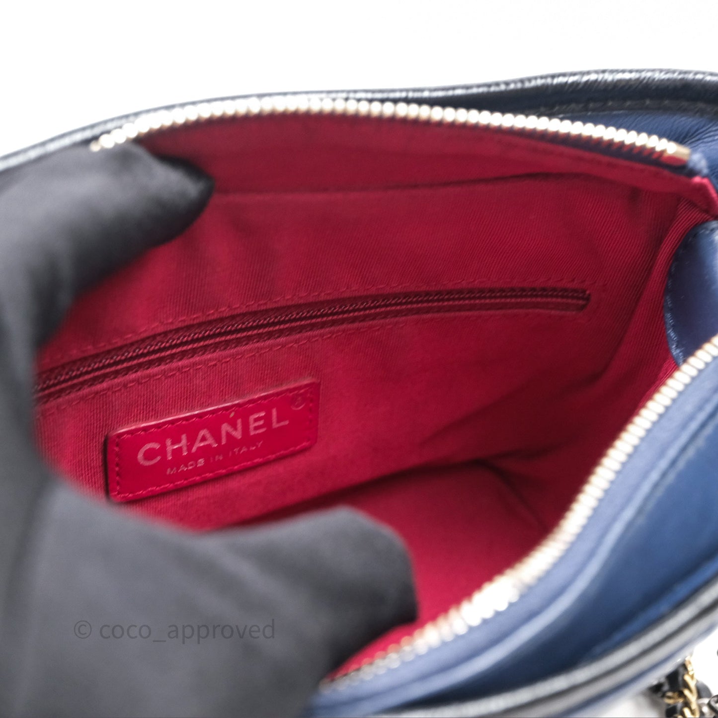 Chanel Quilted Small Gabrielle Hobo Navy Black Aged Calfskin Mixed Hardware