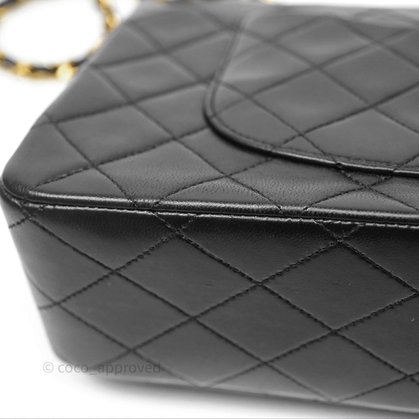 Chanel Classic Vintage Double Flap M/L Black Lambskin 24K Gold Hardware