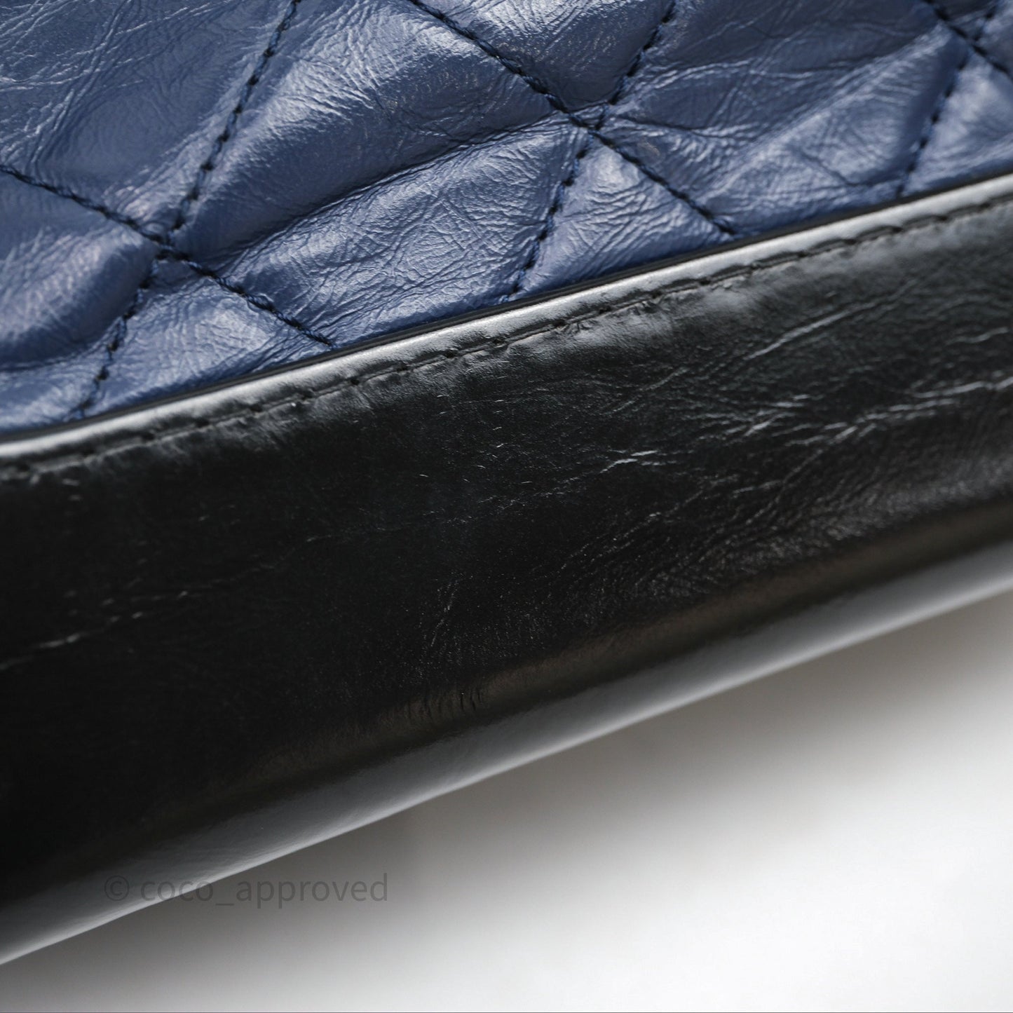 Chanel Quilted Small Gabrielle Hobo Navy Black Aged Calfskin Mixed Hardware