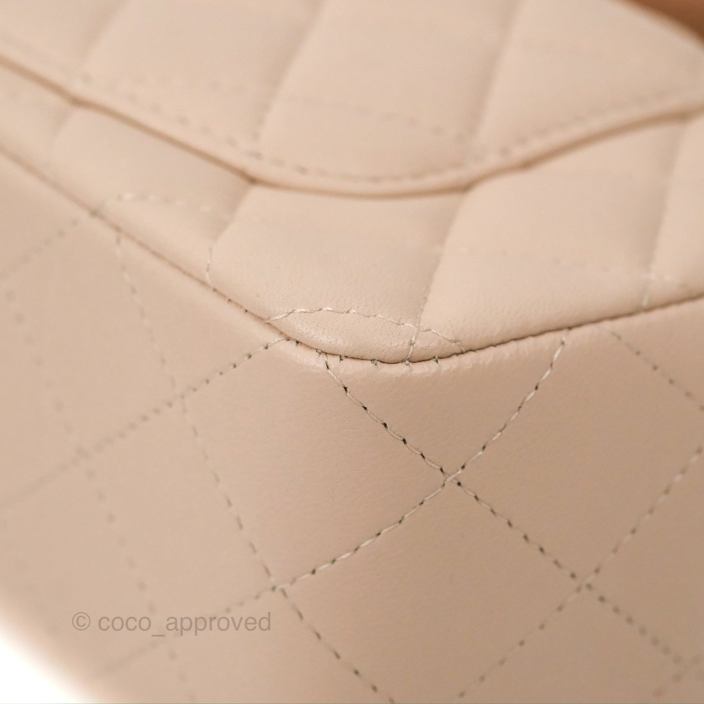 Chanel Top Handle Mini Rectangular Flap Bag Ecru/Beige Lambskin Gold Hardware 23P