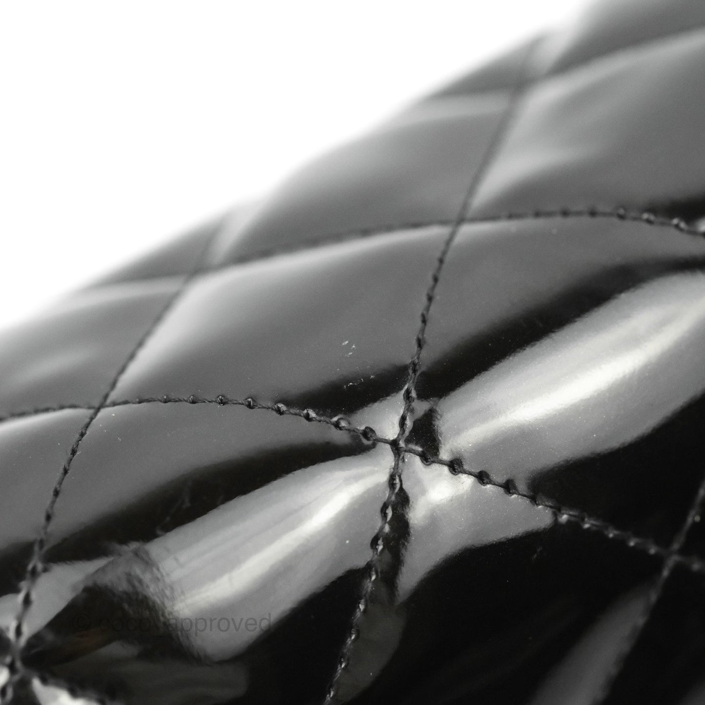 Chanel Quilted Maxi Single Flap Black Patent Silver Hardware