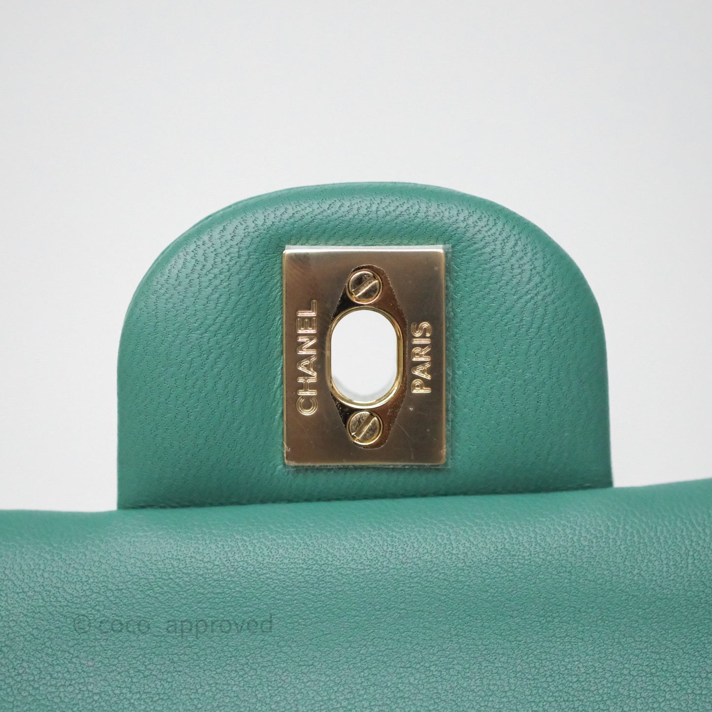 Chanel Small Classic Flap Quilted Green Lambskin Gold Hardware