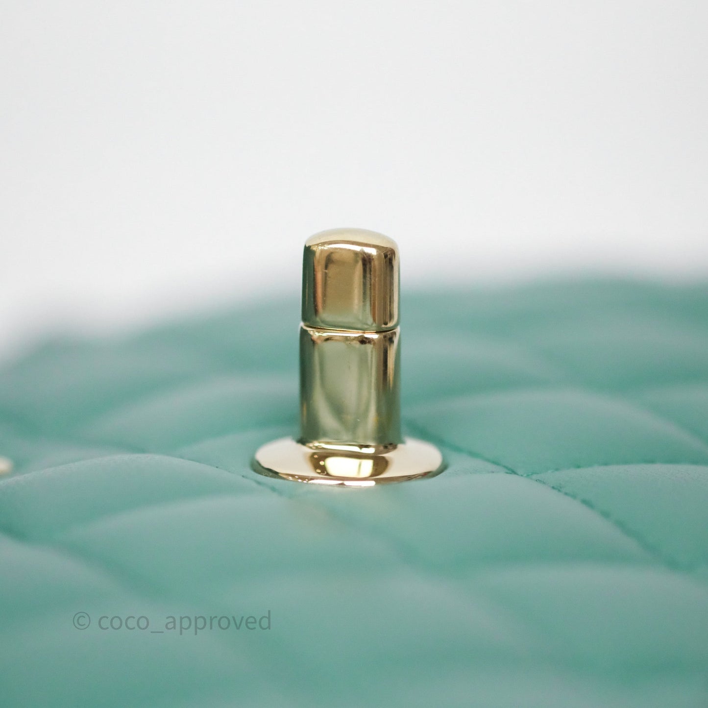 Chanel Small Classic Flap Quilted Green Lambskin Gold Hardware